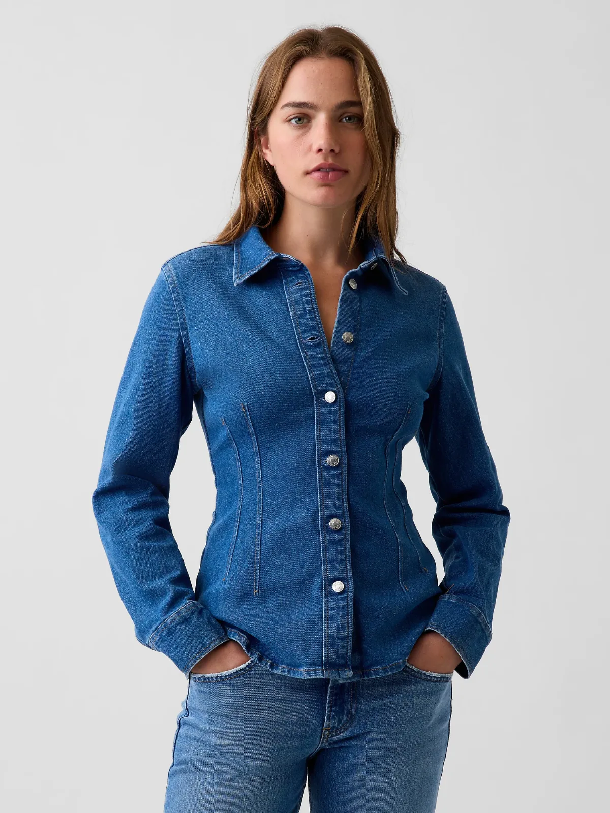 Denim Fitted Shirt by Gap