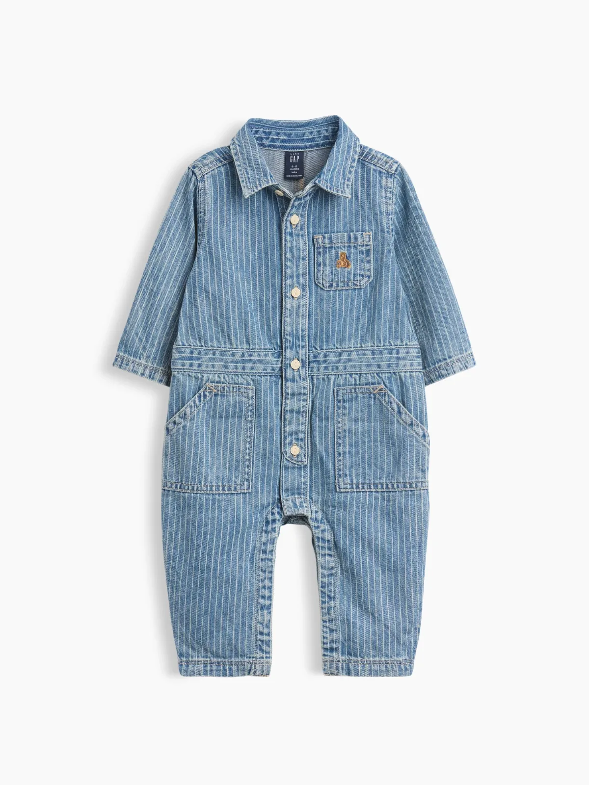 Denim Stripe Utility One-Piece by Gap