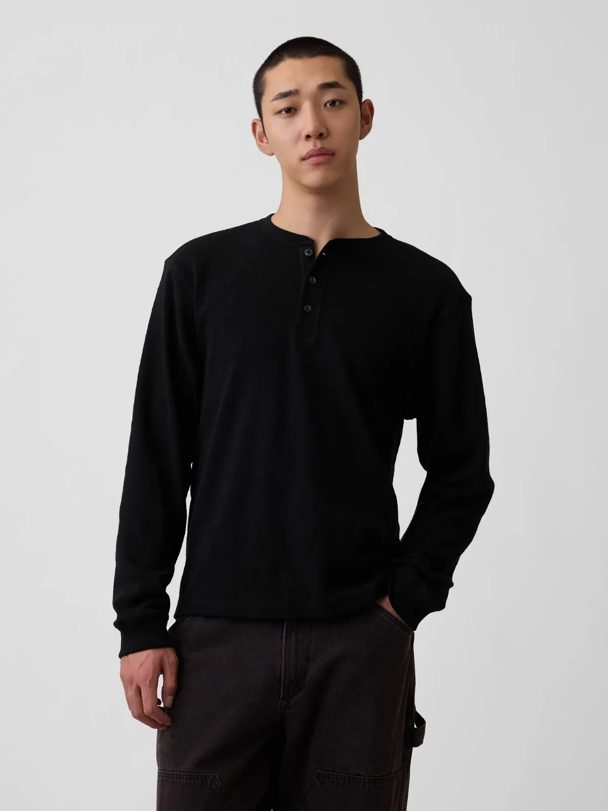 Relaxed Henley T-Shirt by Gap