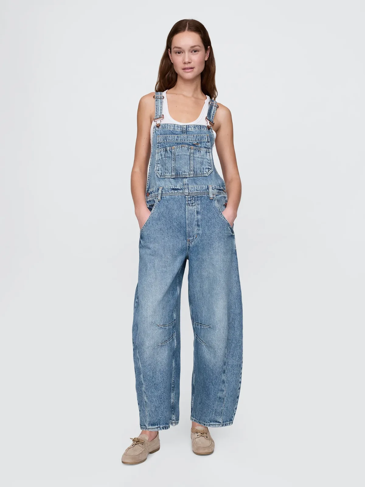 UltraSoft Denim Horseshoe Overalls by Gap