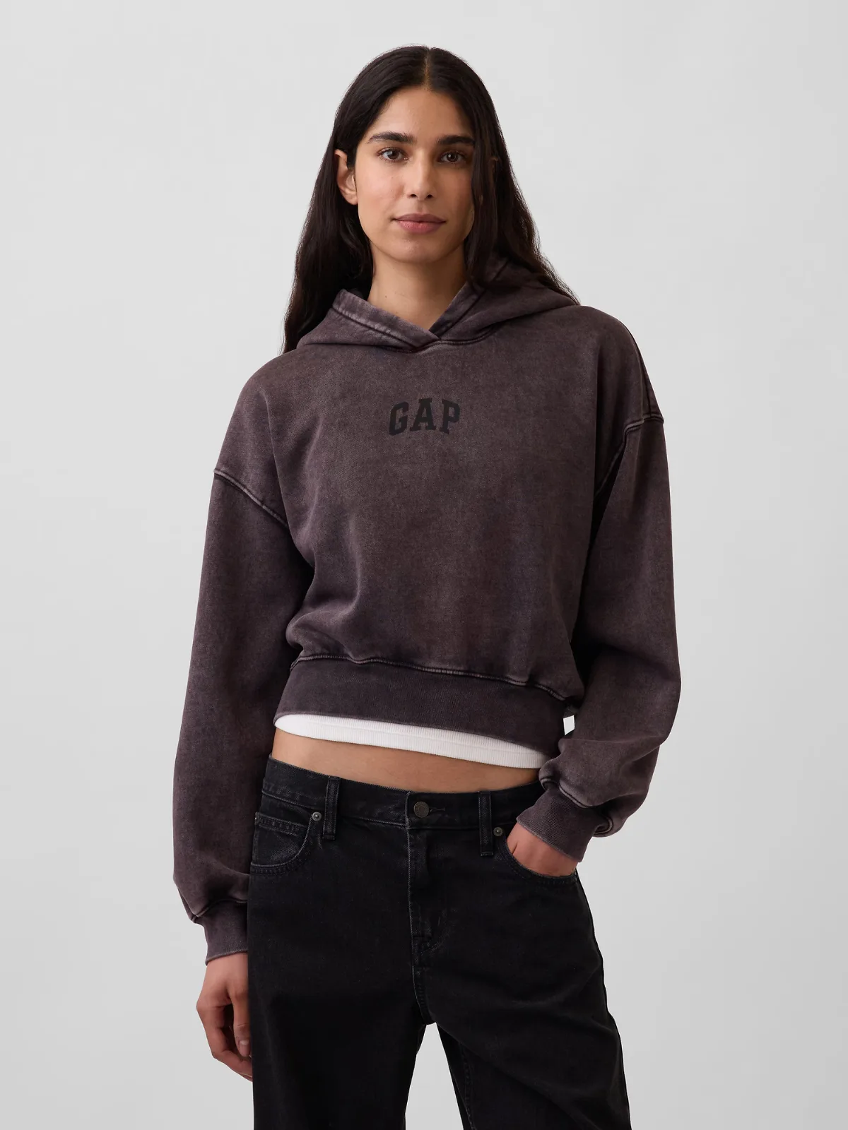 VintageSoft Crop Logo Hoodie by Gap