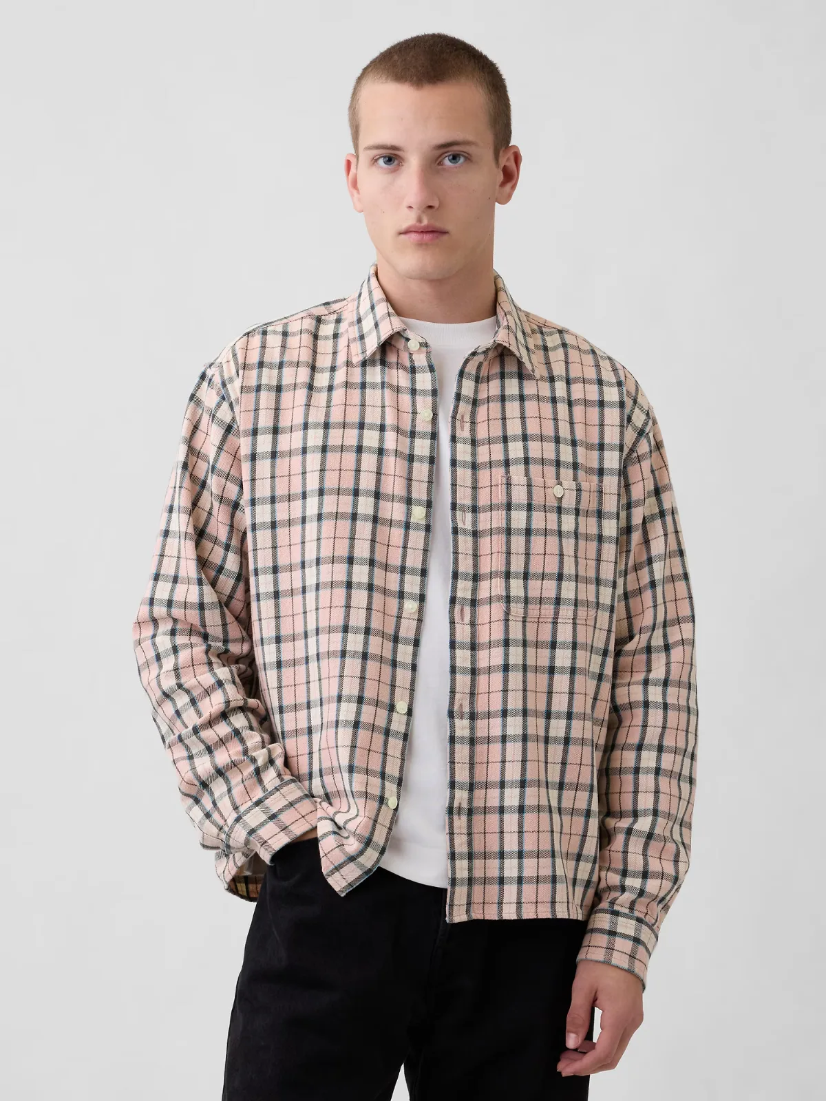 Twill Straight-Hem Shirt by Gap