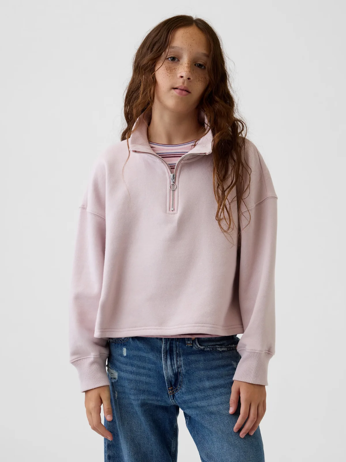 VintageSoft Oversized Quarter-Zip Pullover by Gap