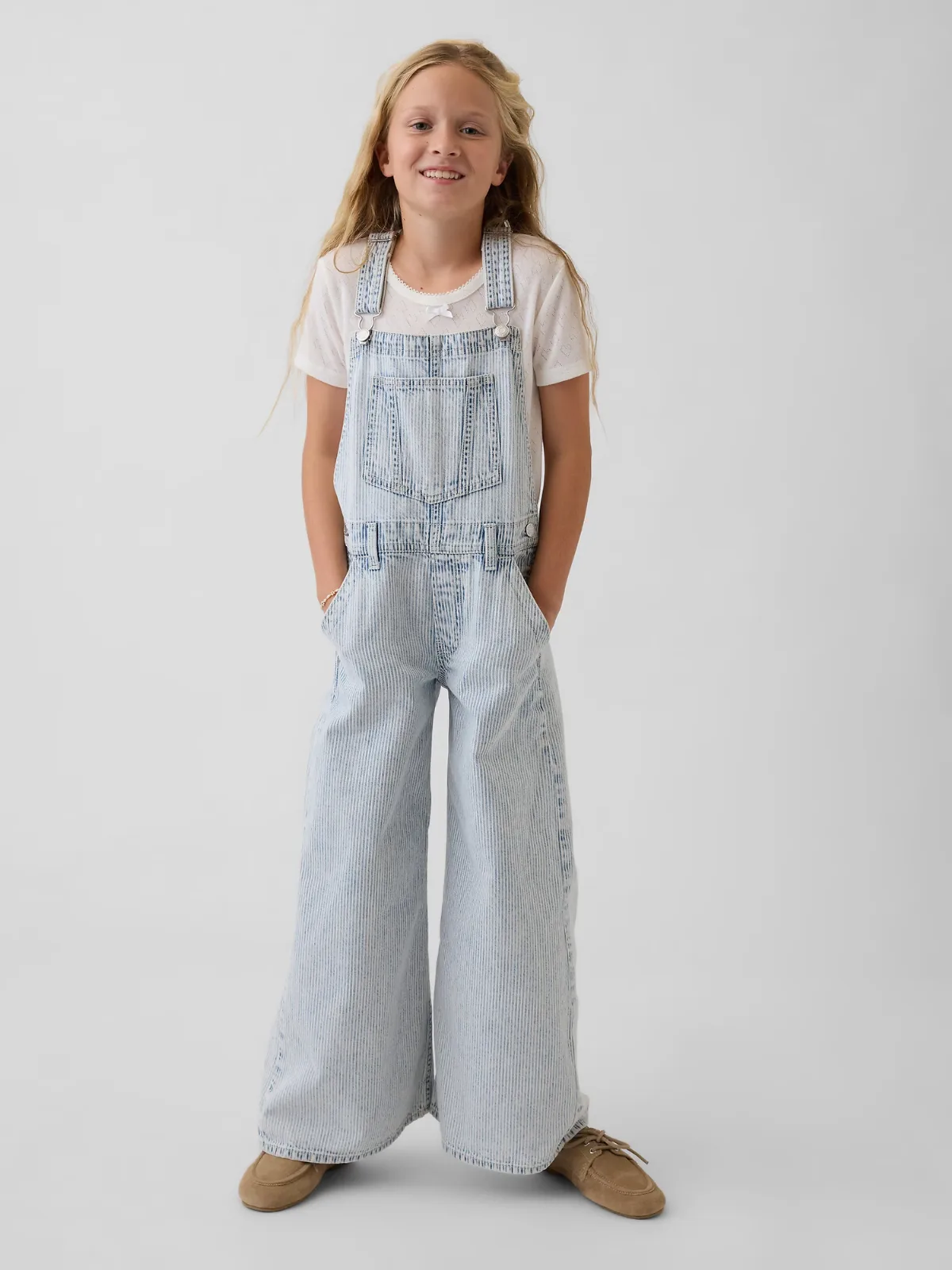 Denim Stripe Baggy Overalls by Gap