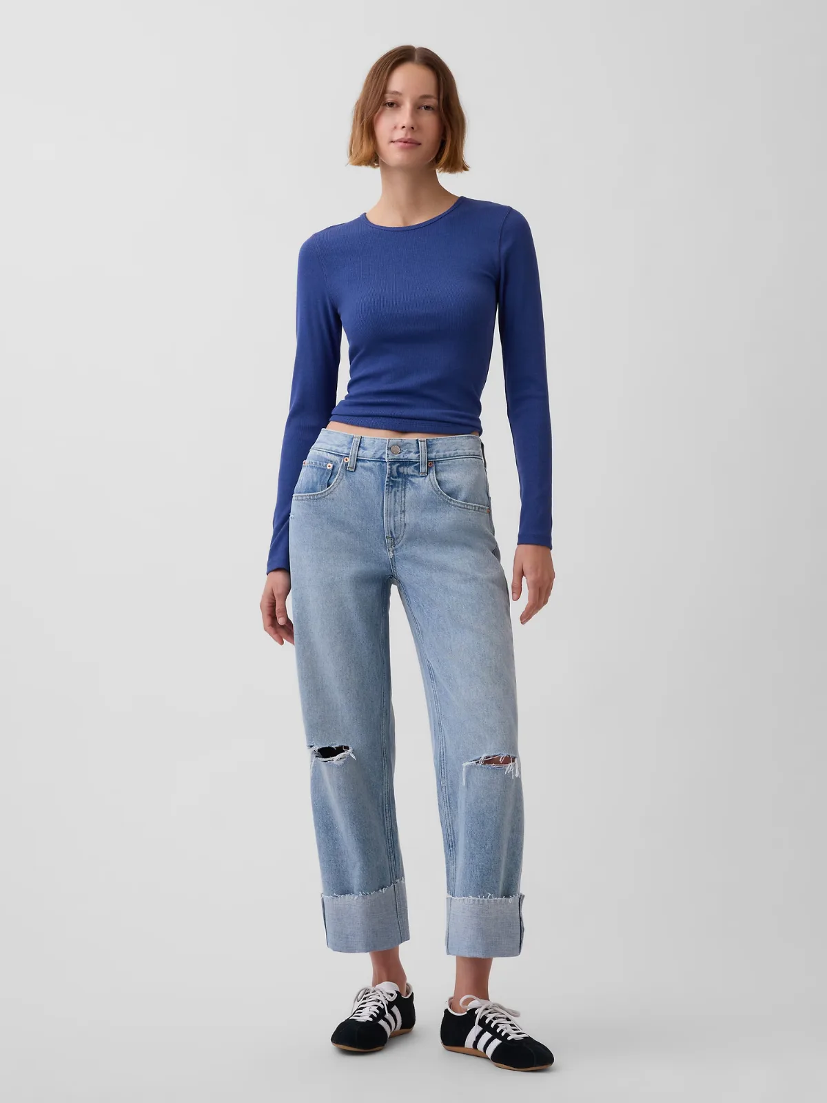 Low Slung Relaxed Crop Jeans by Gap