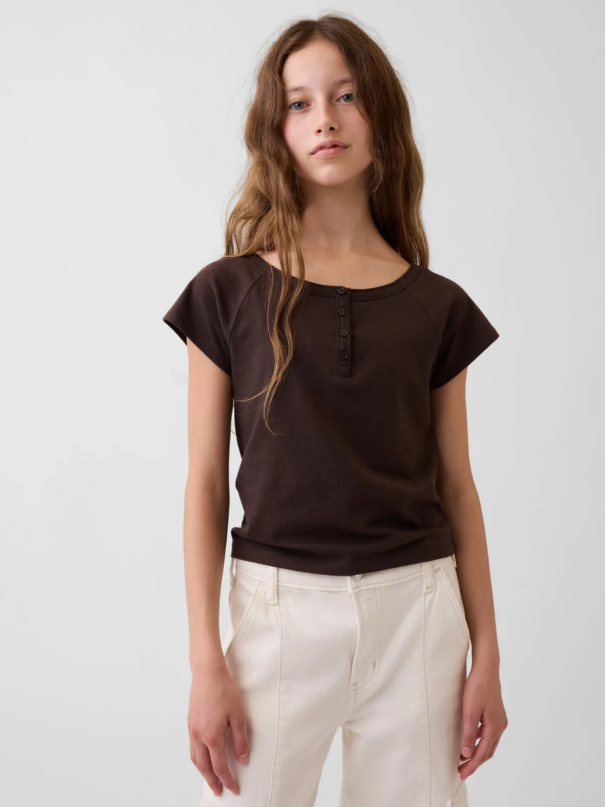 Raglan Henley T-Shirt by Gap