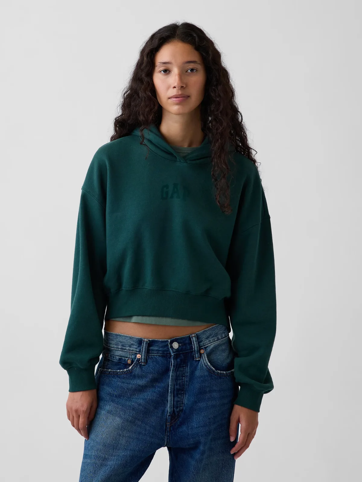 VintageSoft Crop Logo Hoodie by Gap