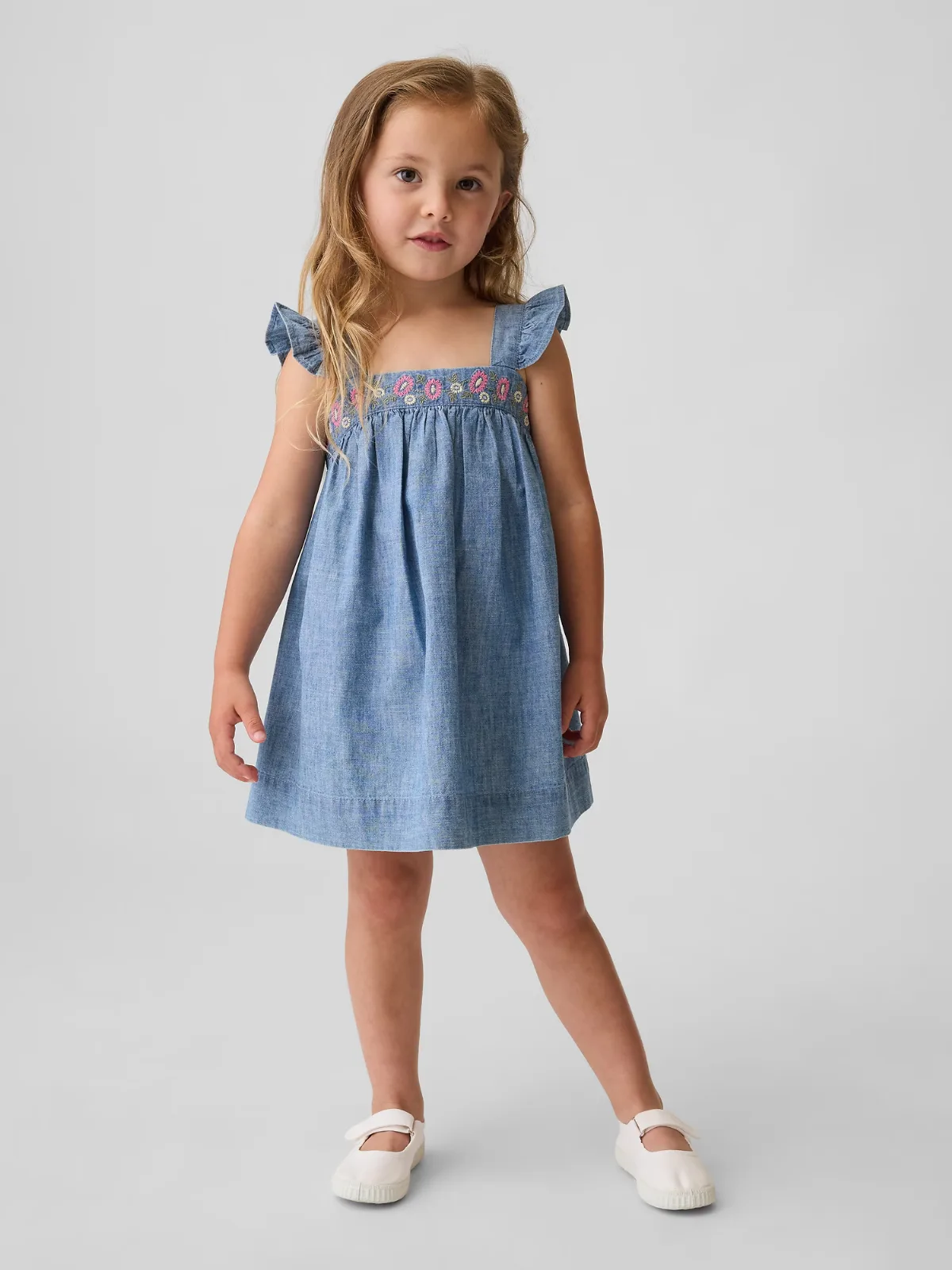 Embroidered Denim Dress by Gap