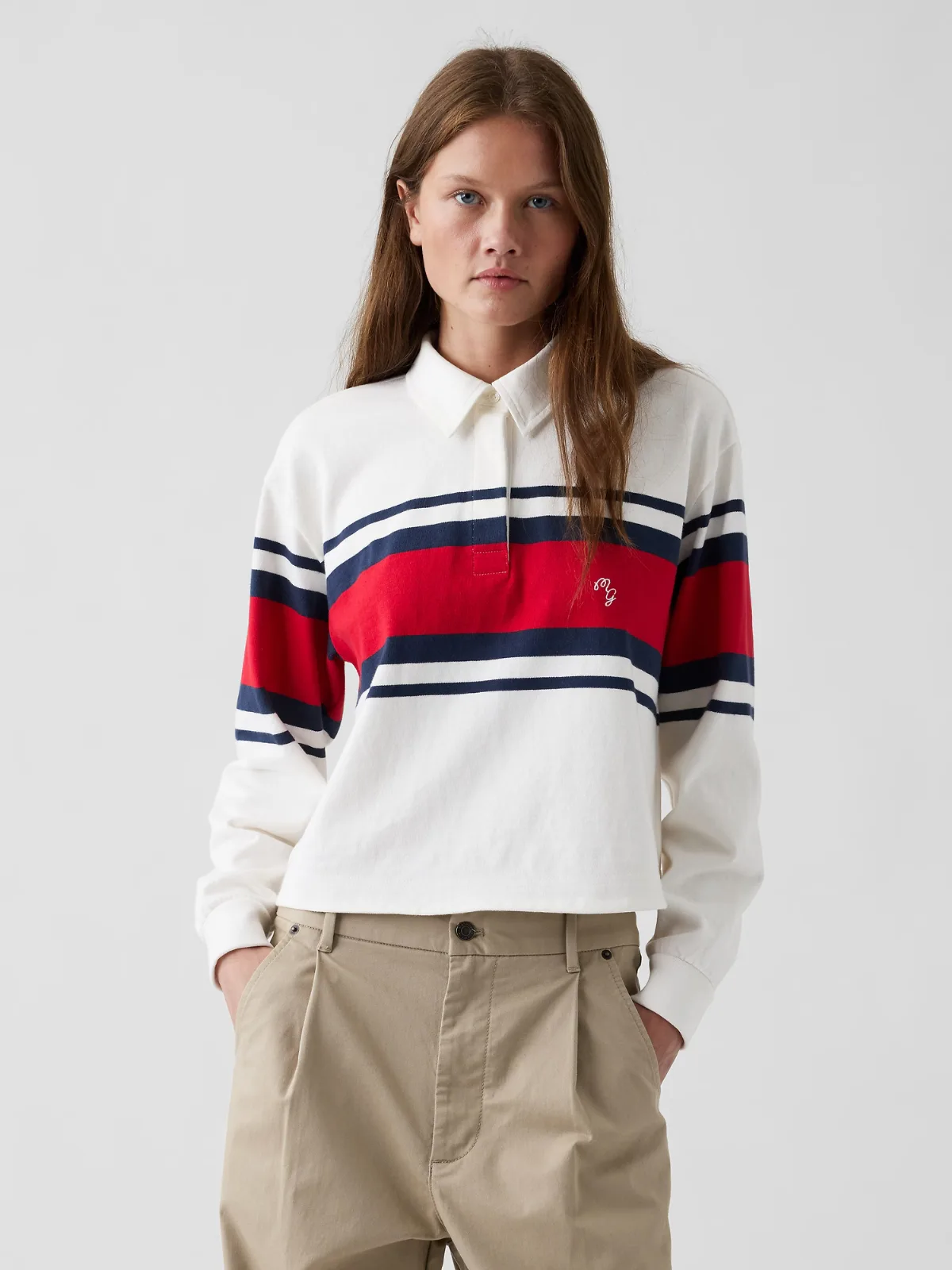 Gap x Malbon Oversized Crop Rugby Shirt by Gap