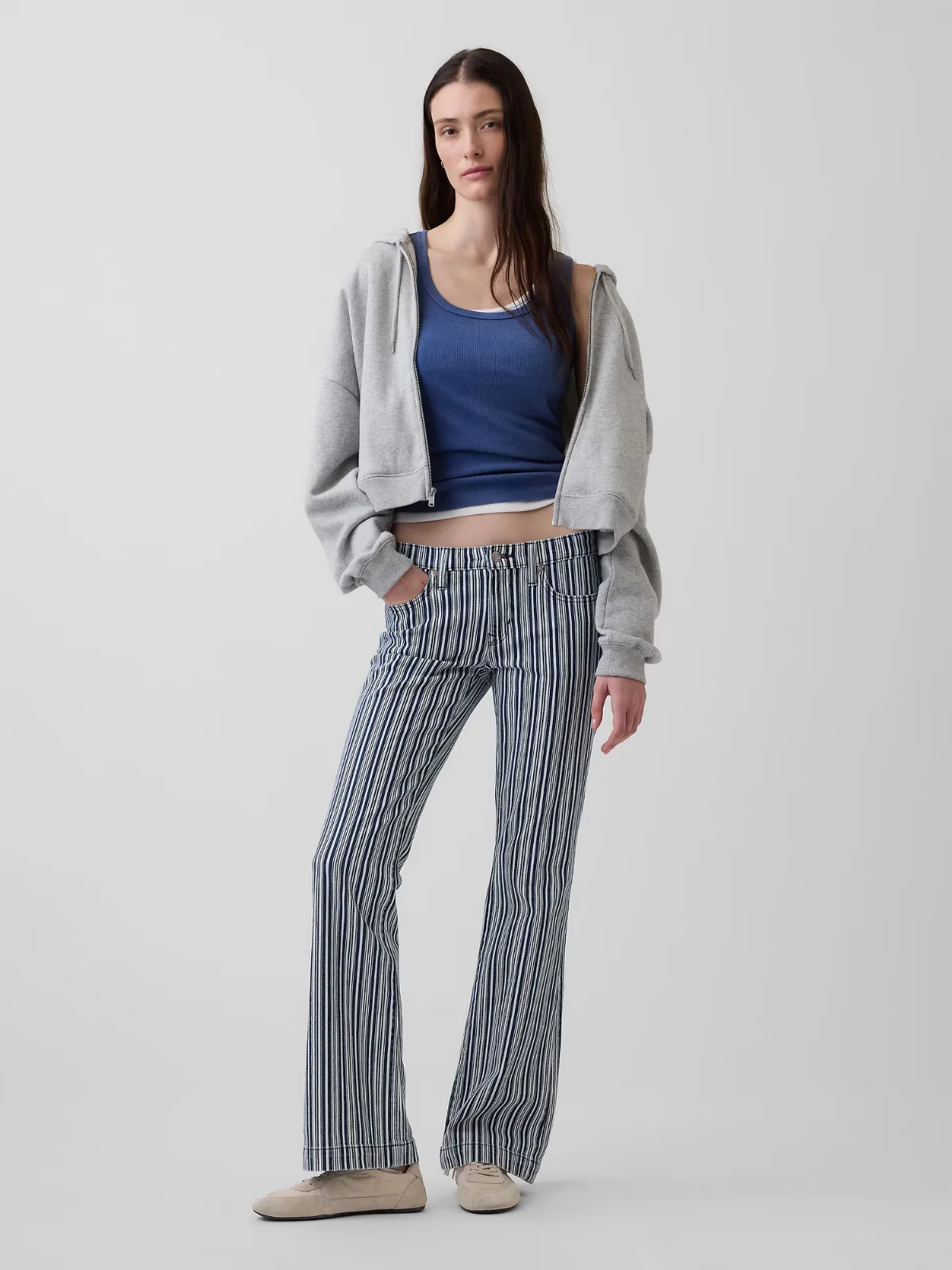 Low Rise Long & Lean Stripe Jeans by Gap