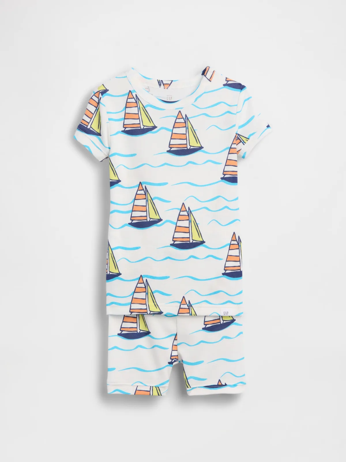Organic Brushed Cotton Sailboat PJ Short Set by Gap