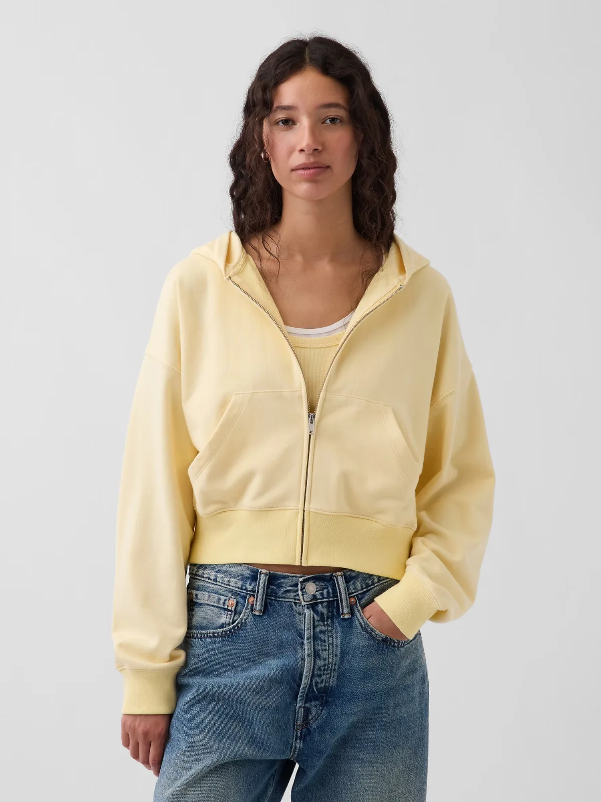 VintageSoft Terry Oversized Wedge Zip Hoodie by Gap