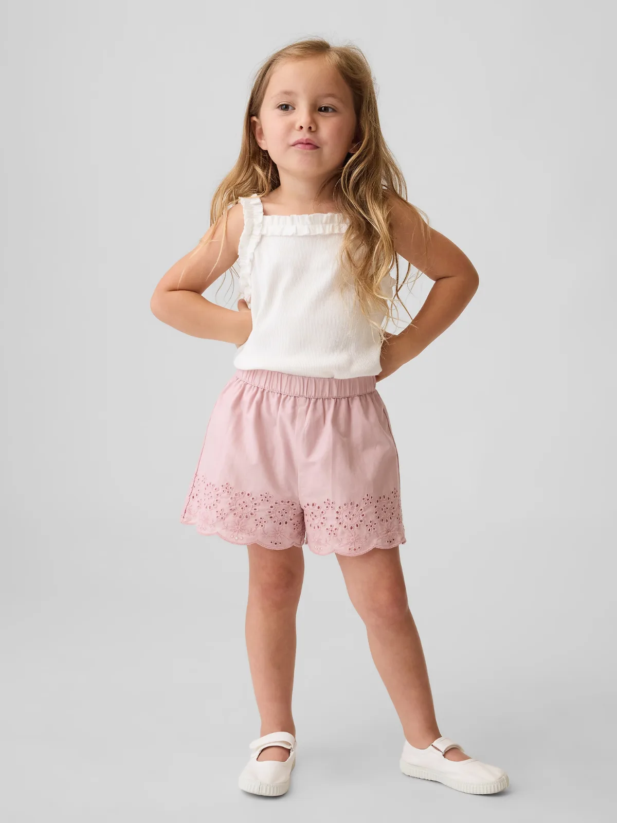 Eyelet Hem Pull-On Shorts by Gap