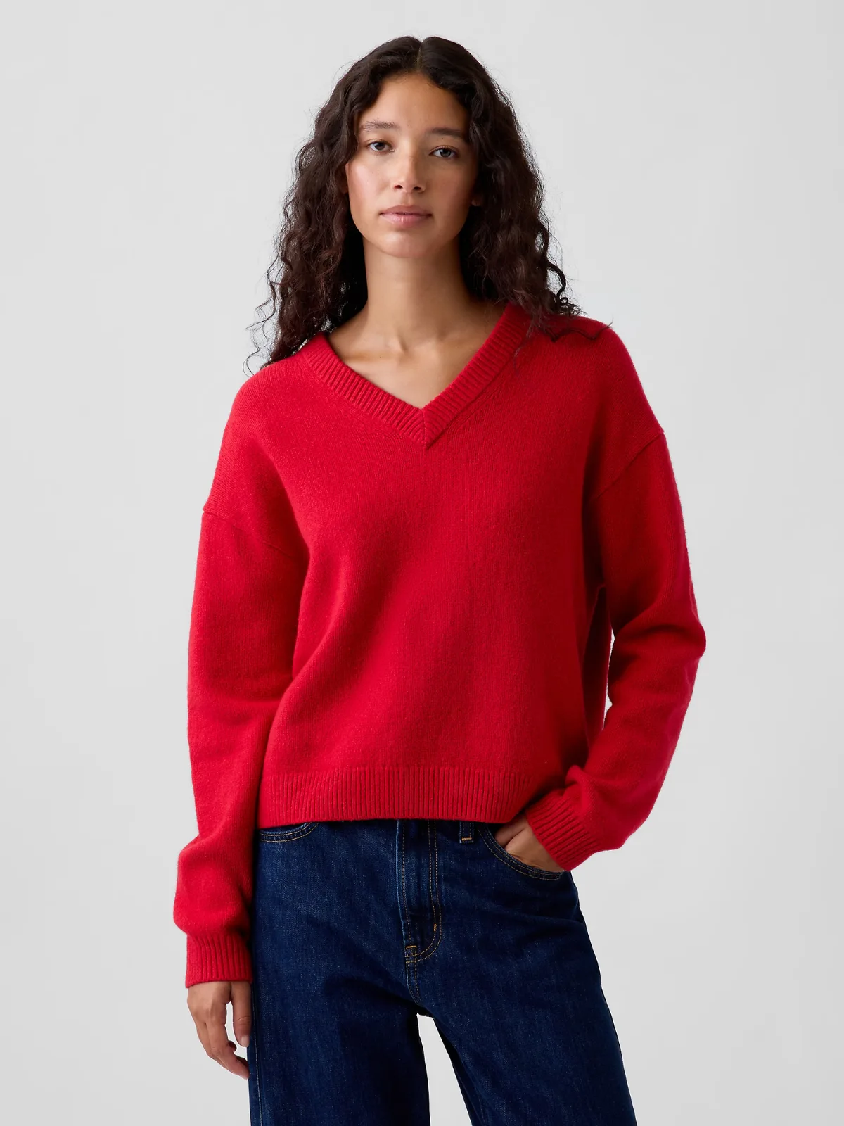 CashSoft Oversized V-Neck Sweater