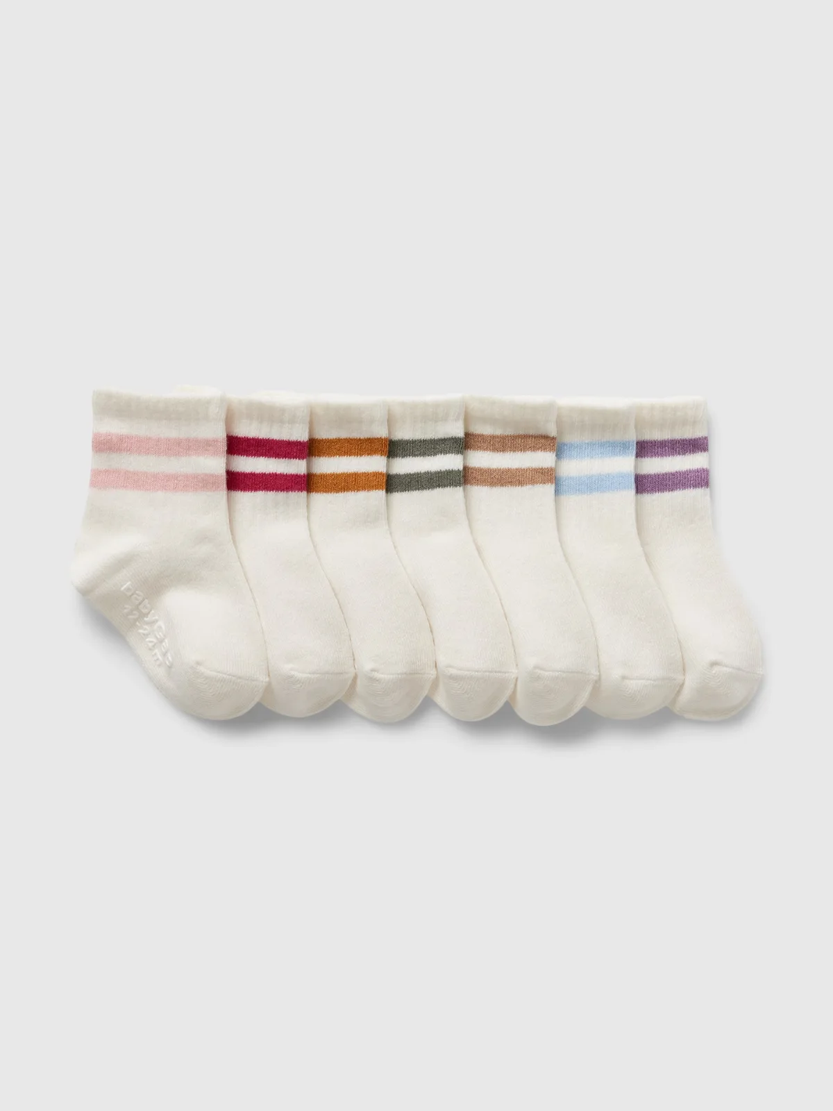 Varsity Stripe Quarter Crew Socks (7-Pack) by Gap