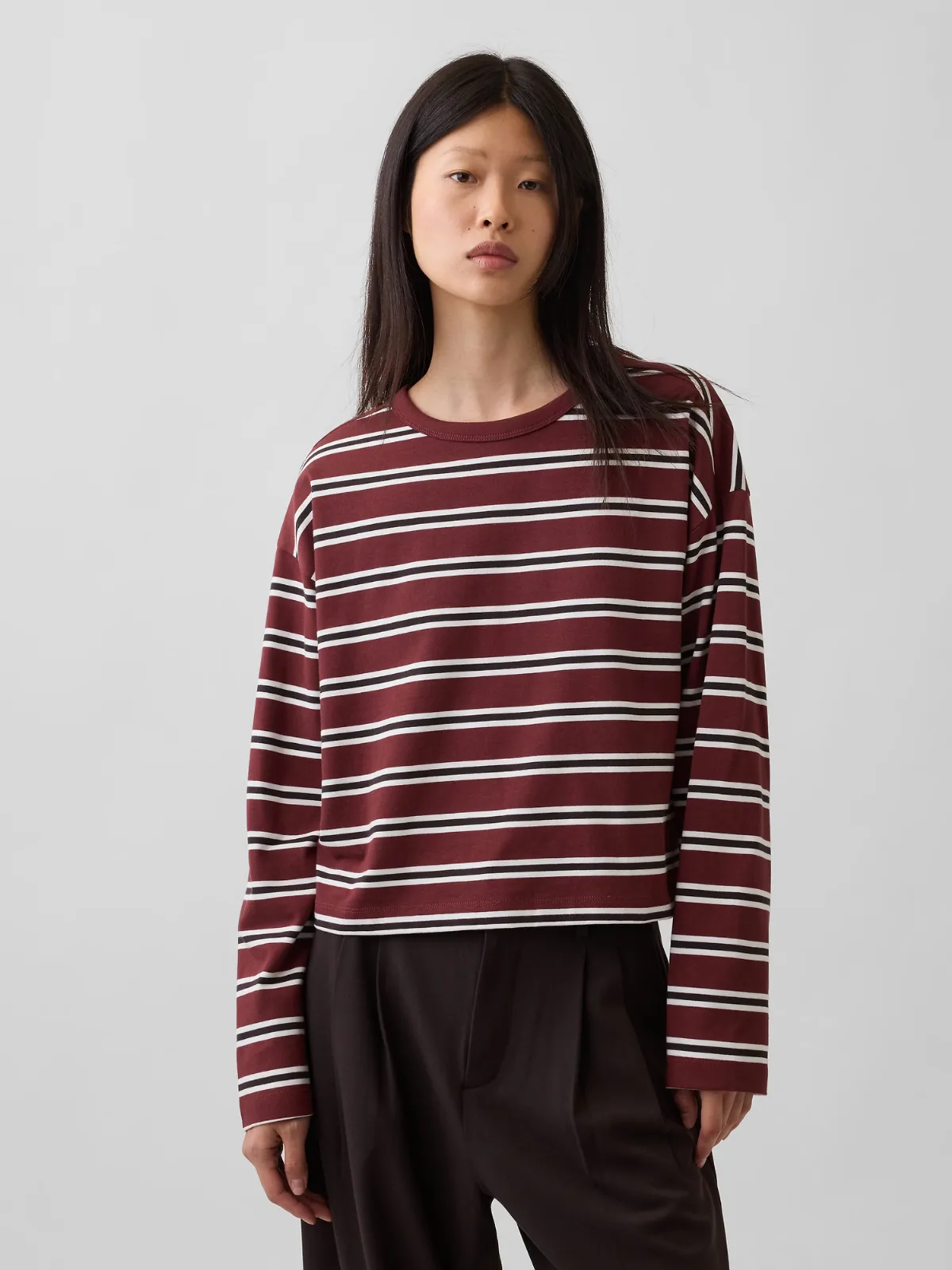 Knit Oversized Crop T-Shirt by Gap
