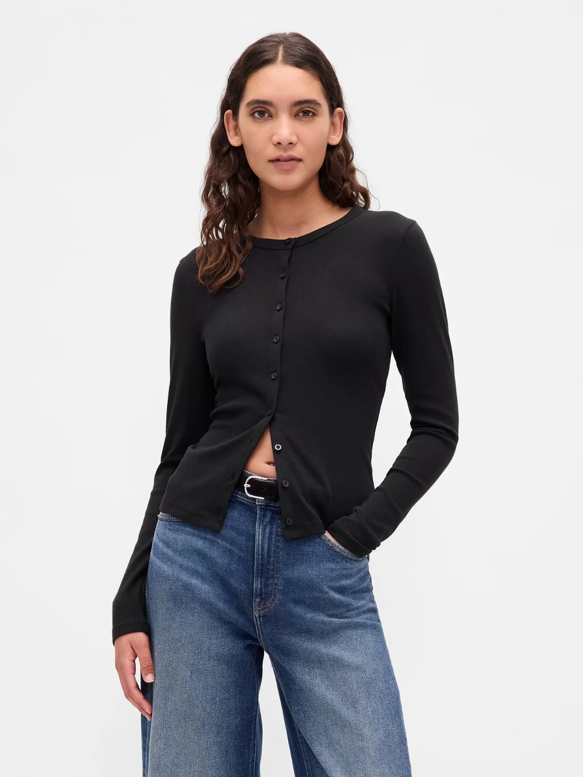 Modern Crewneck Cardigan by Gap