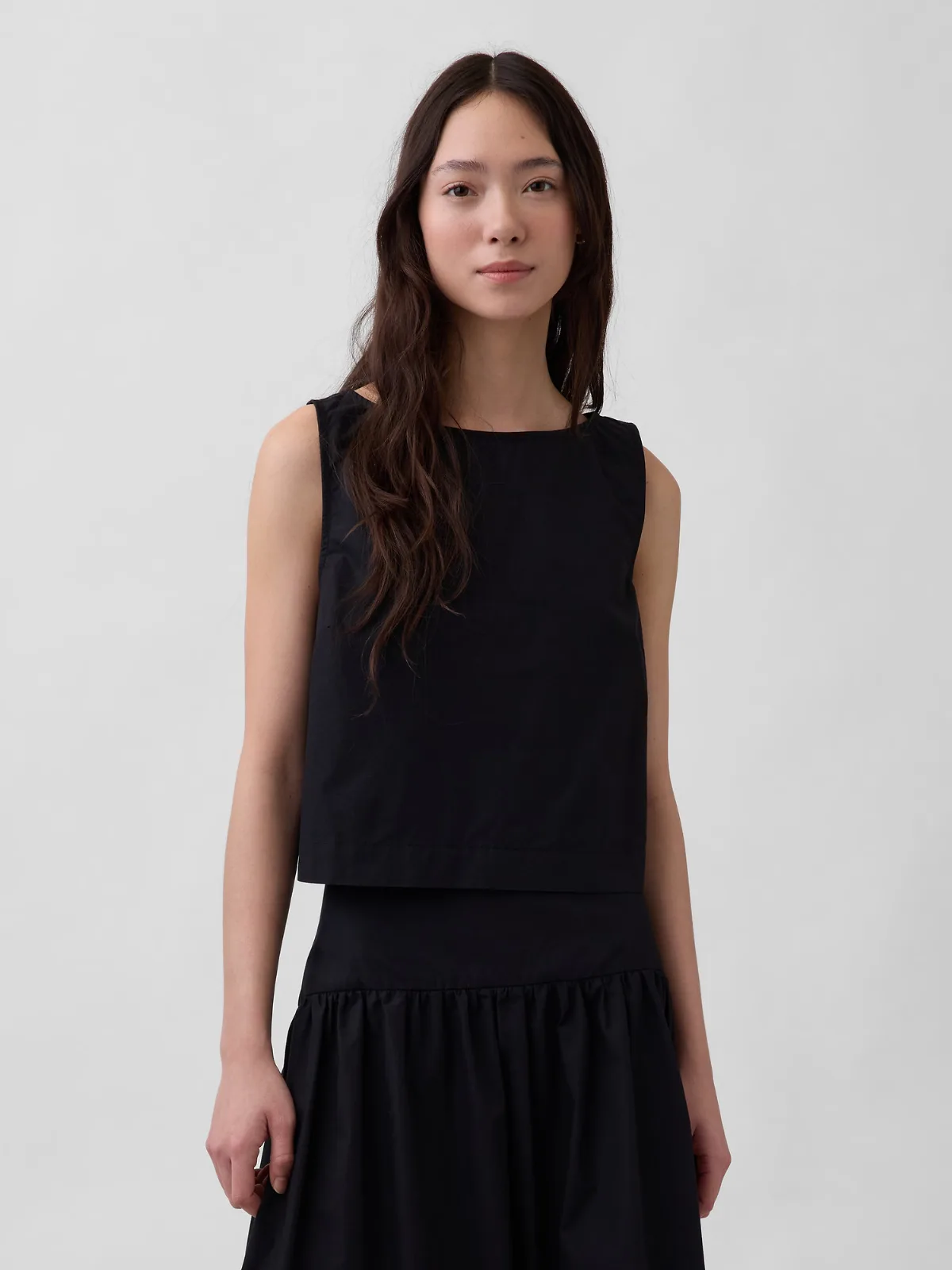 Poplin Boatneck Shell Tank Top by Gap