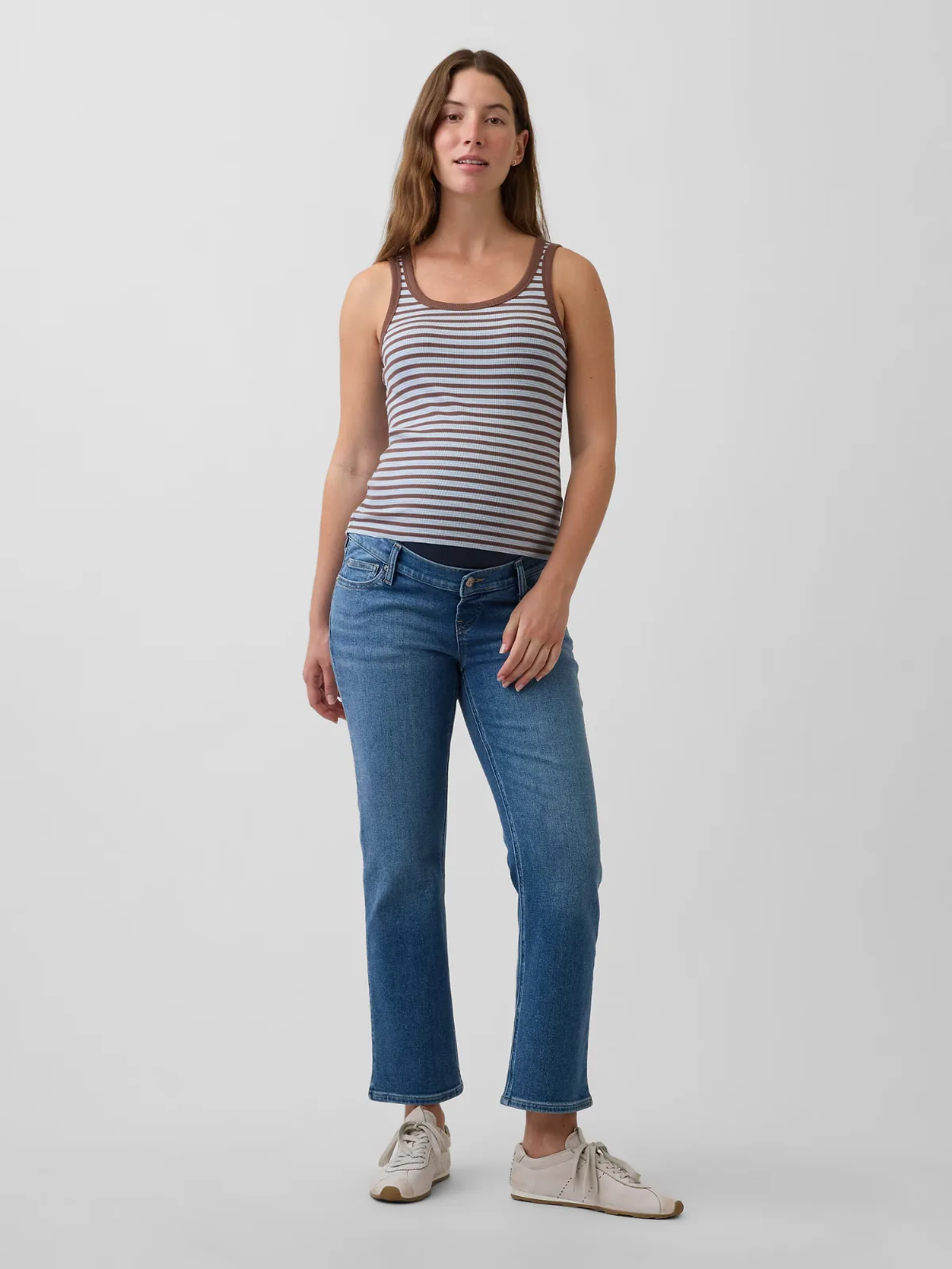 Maternity Full-Panel 90s Slim Straight Crop Jeans by Gap