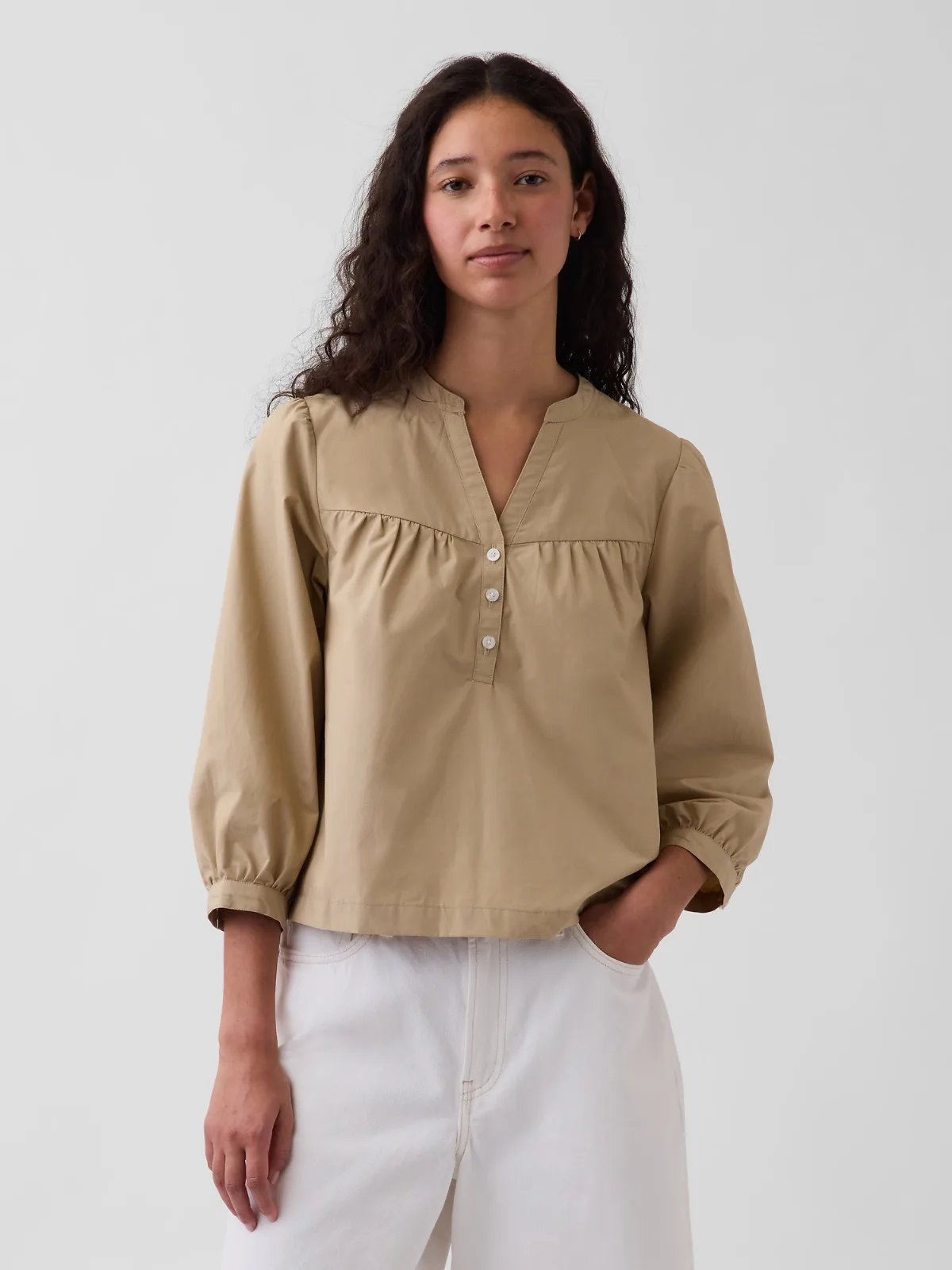 Poplin Popover Top by Gap