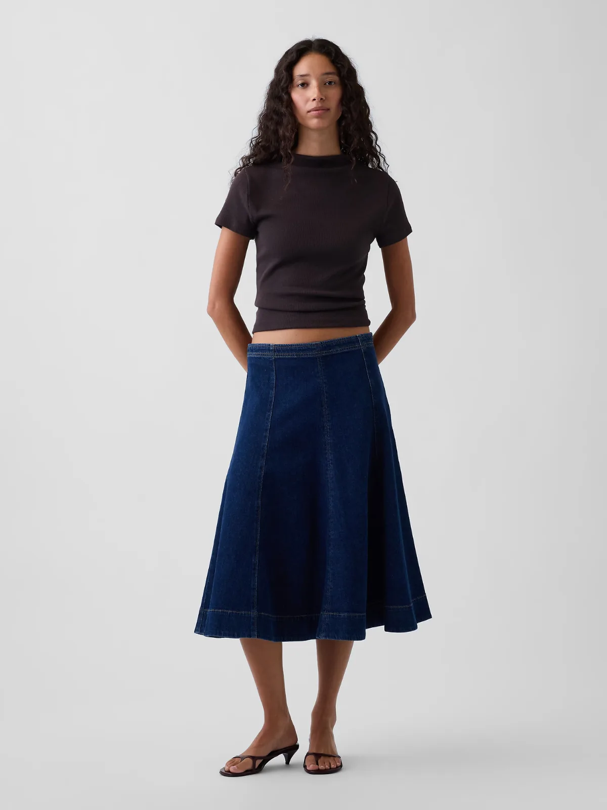 Denim Tulip Midi Skirt by Gap