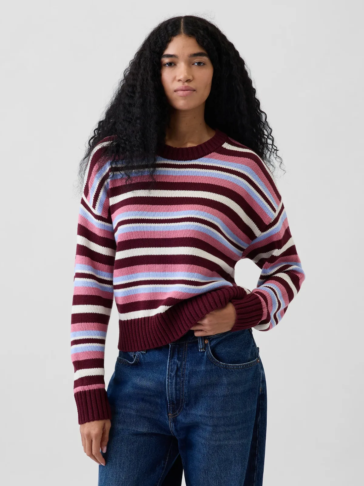 100% Cotton Oversized Crop Sweater