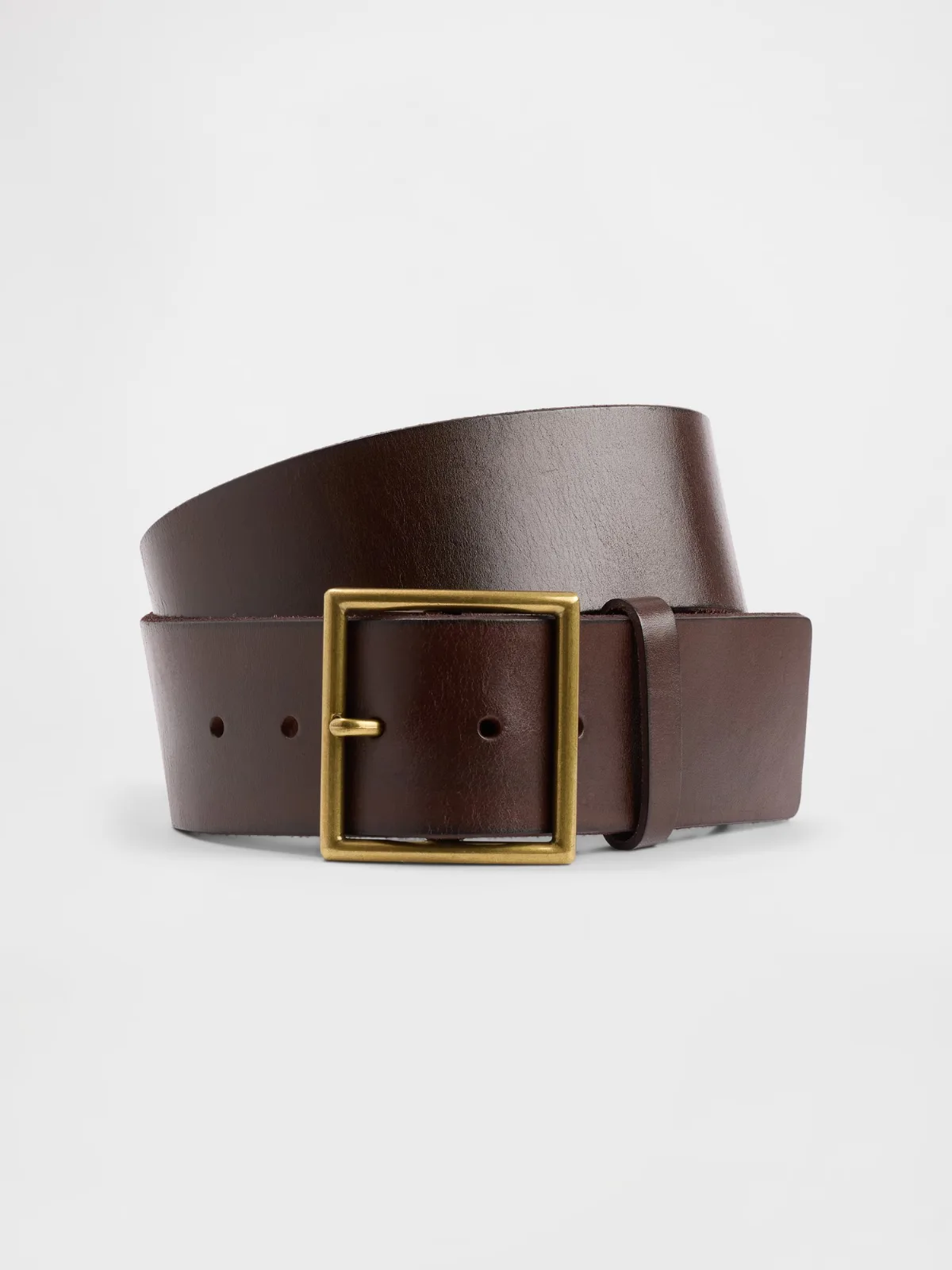 Leather Square-Buckle Belt by Gap