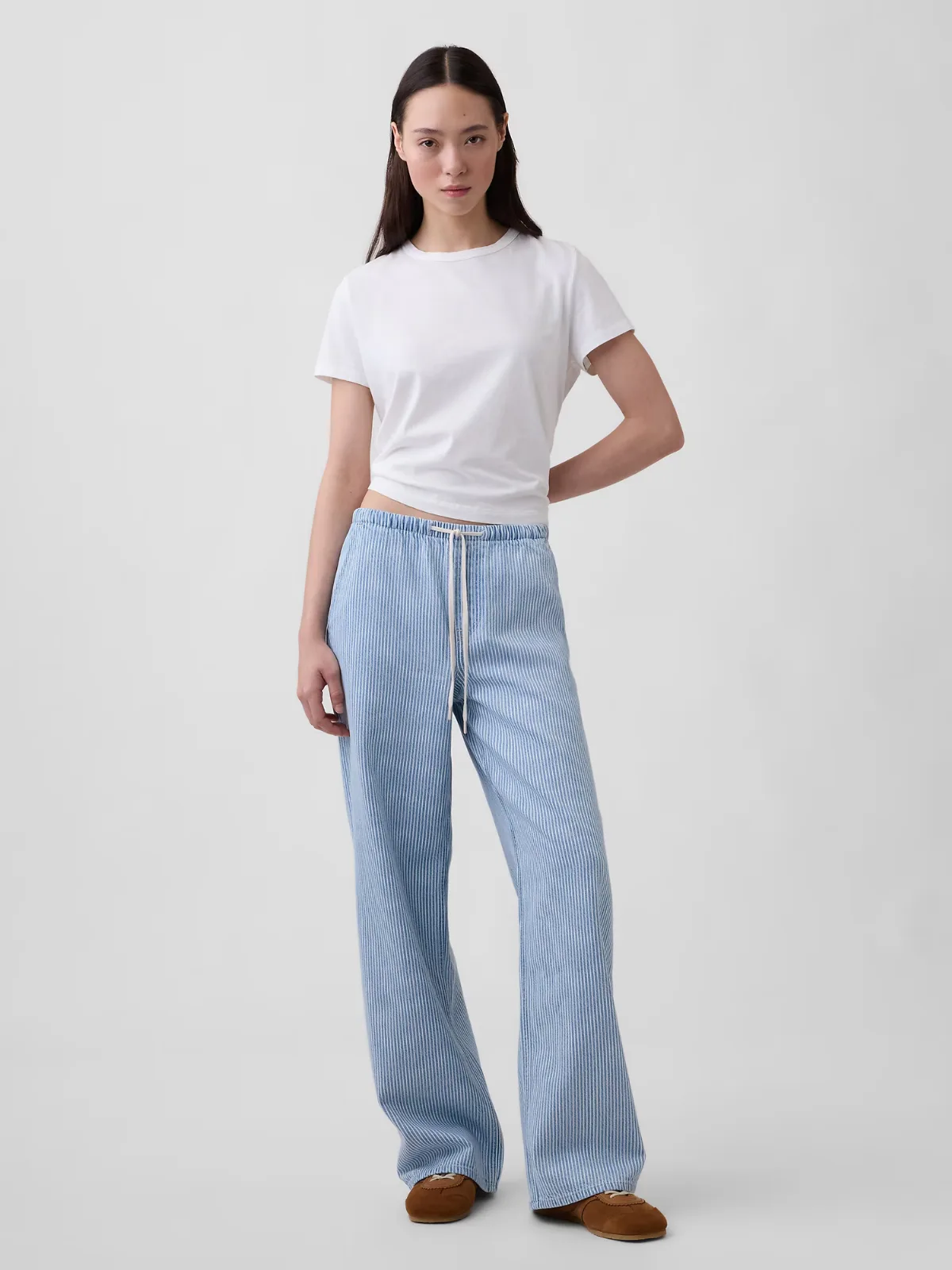 Low Rise UltraSoft Easy 90s Loose Stripe Jeans by Gap