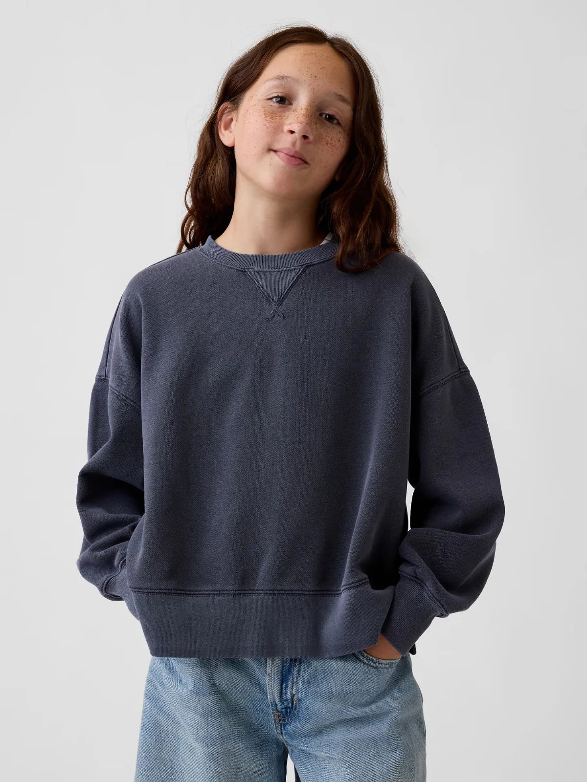 VintageSoft Oversized Split-Hem Sweatshirt by Gap
