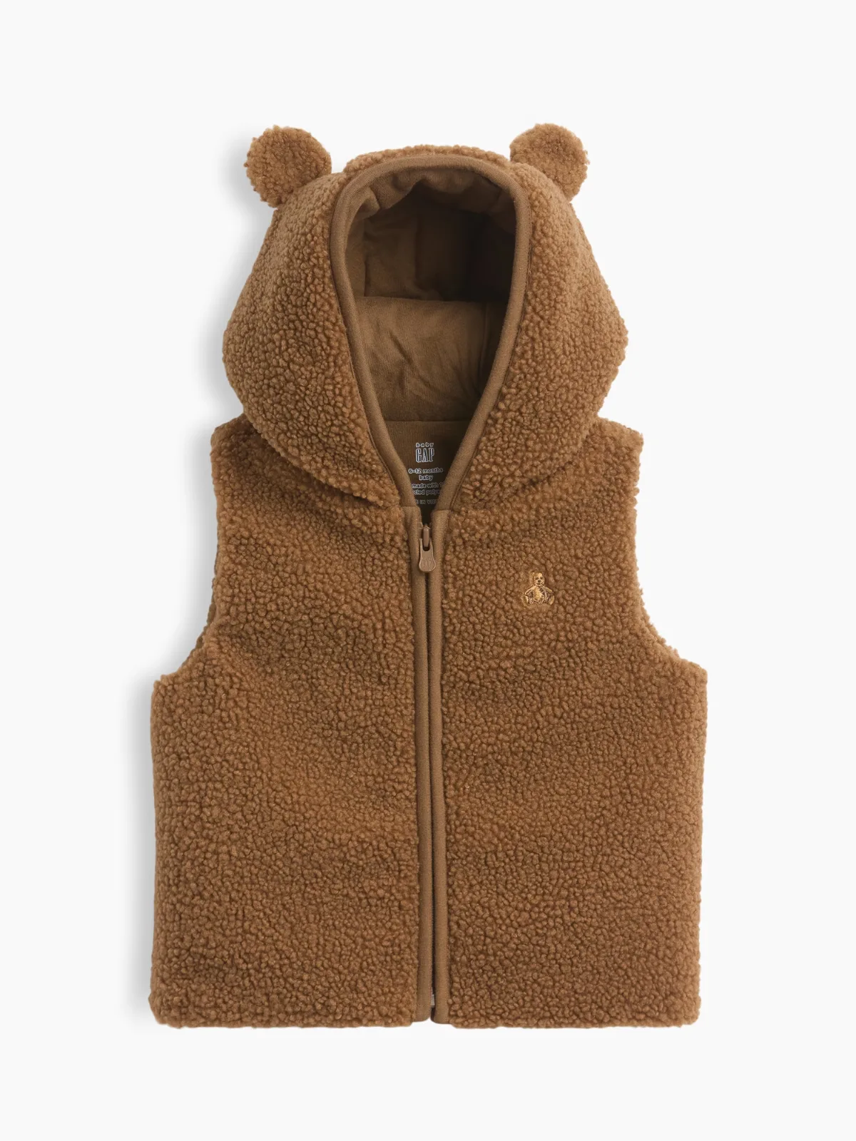 Sherpa Hooded Bear Zip Vest by Gap