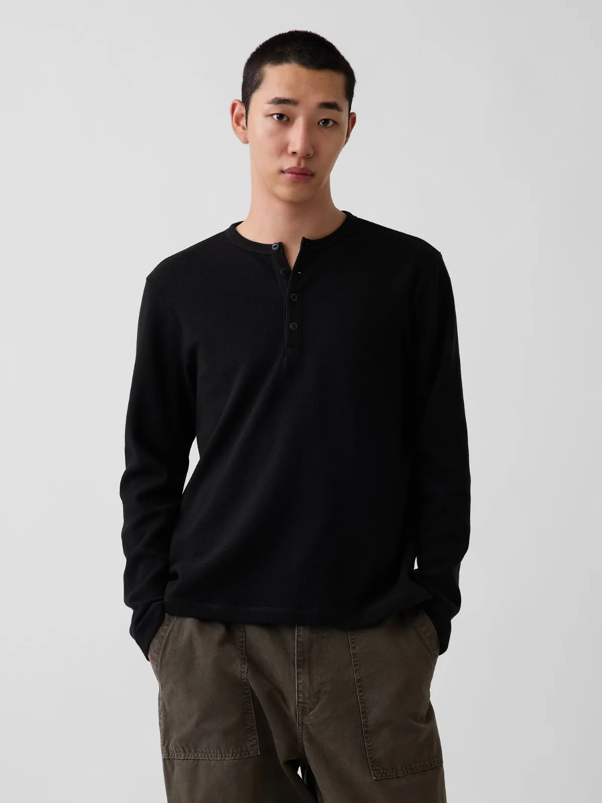 Waffle Henley T-Shirt by Gap