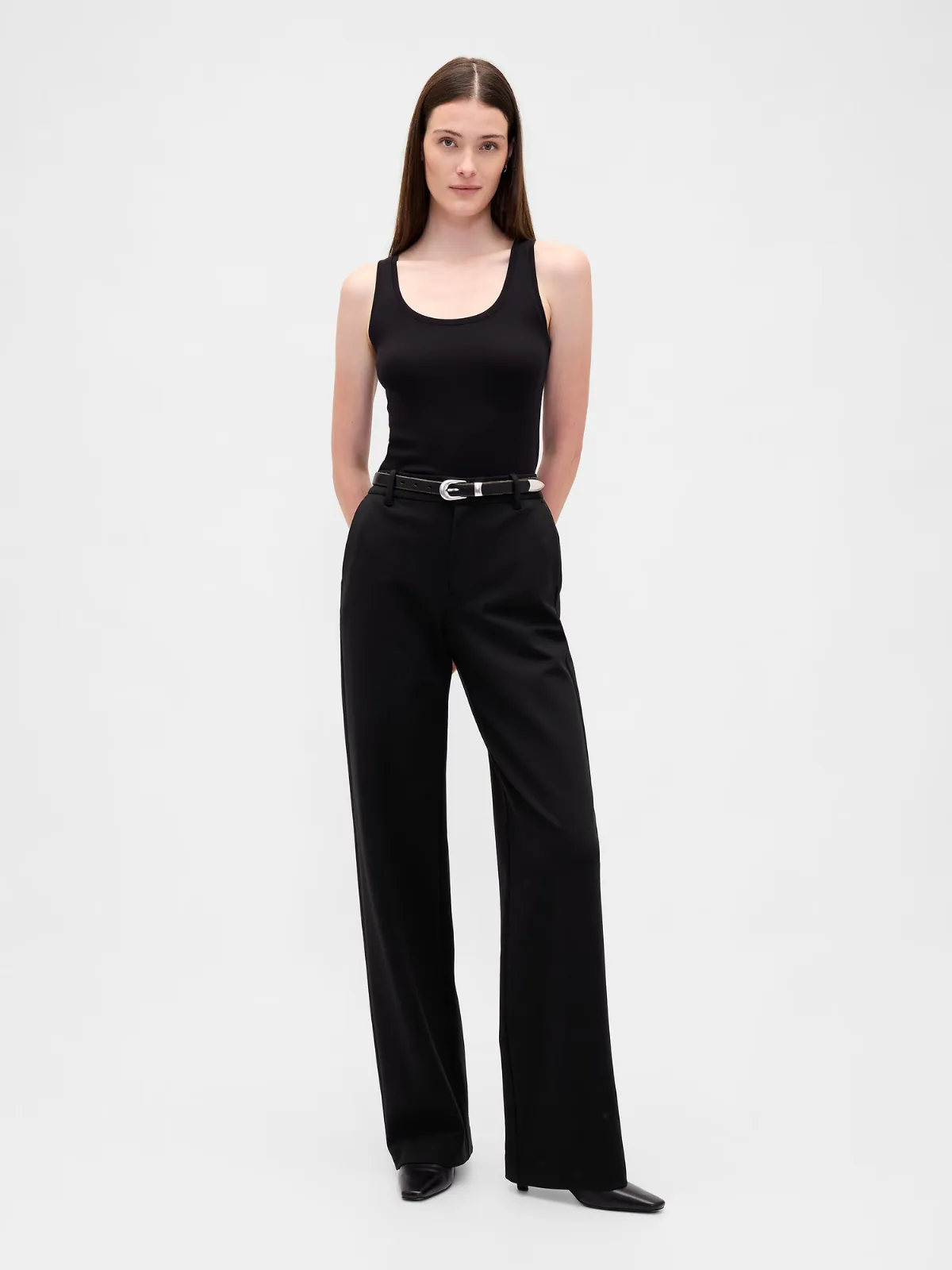 High Rise Double Knit Wide-Leg Pants by Gap