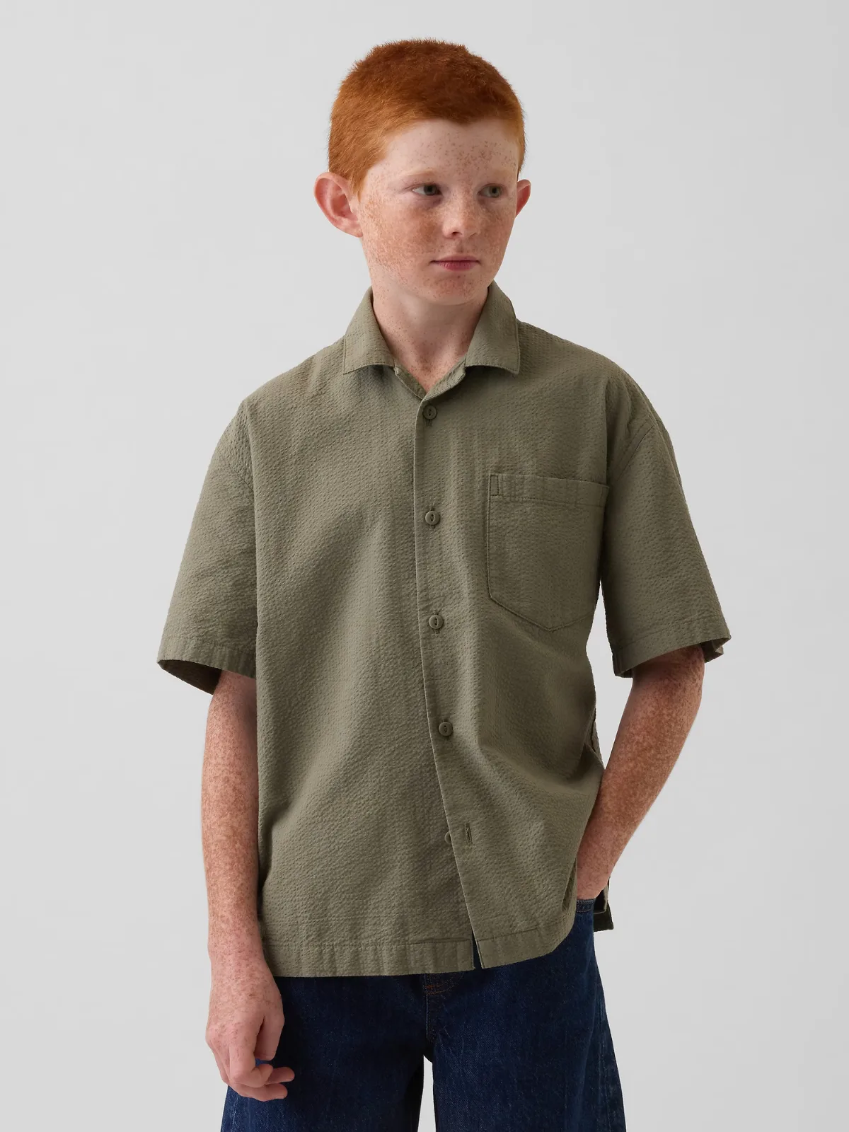 Textured Relaxed Vacay Shirt by Gap