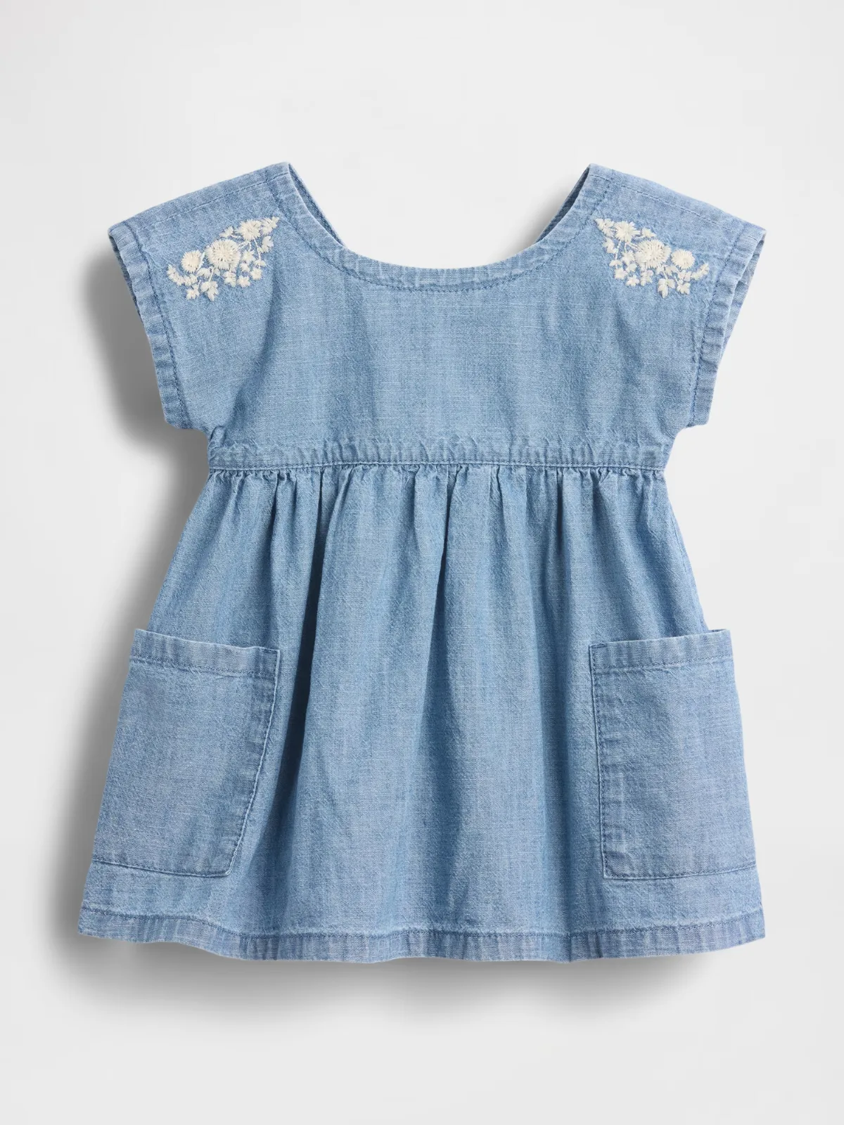 Embroidered Denim Pocket Dress by Gap