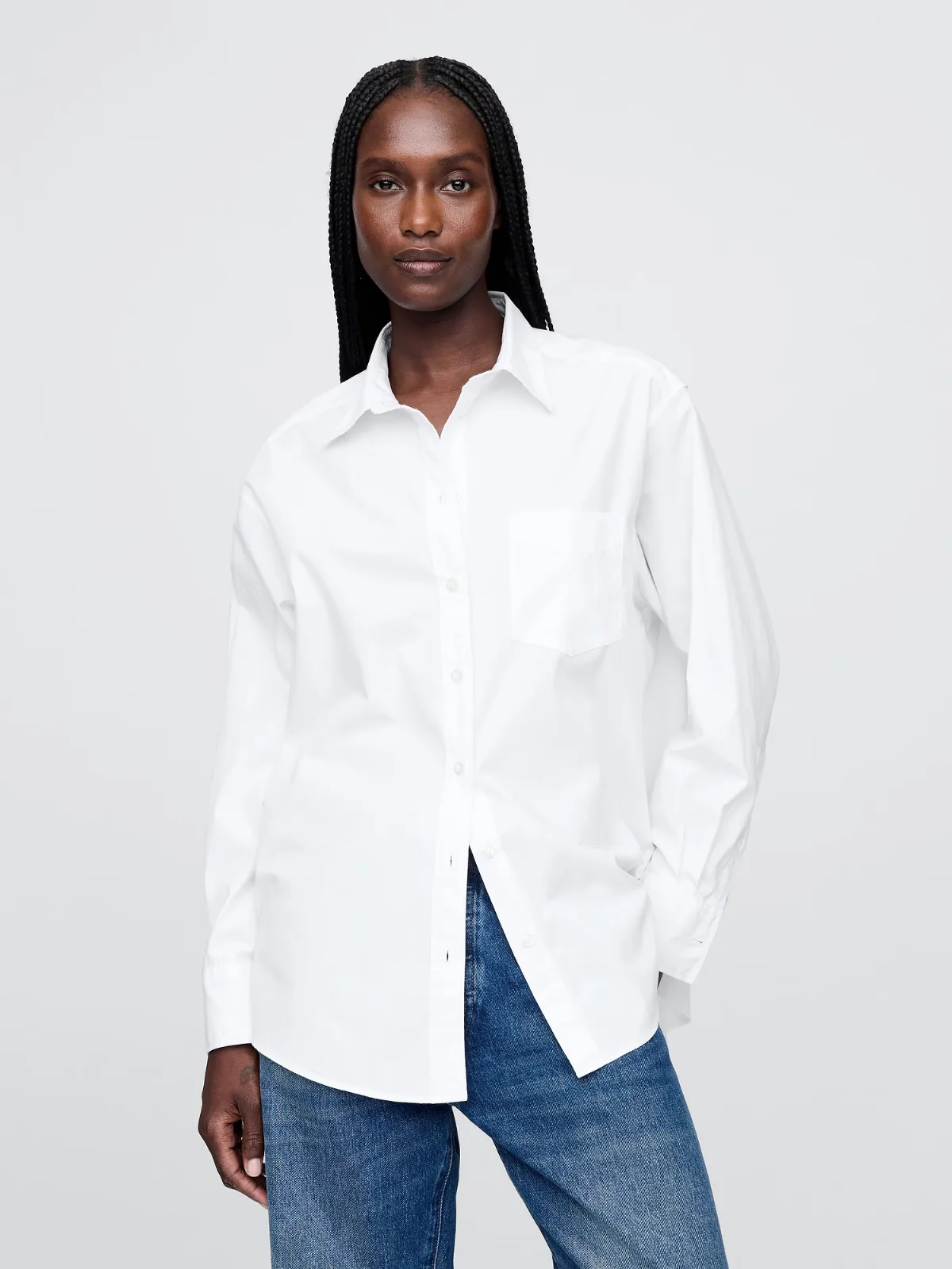 Organic Cotton Poplin Big Shirt by Gap