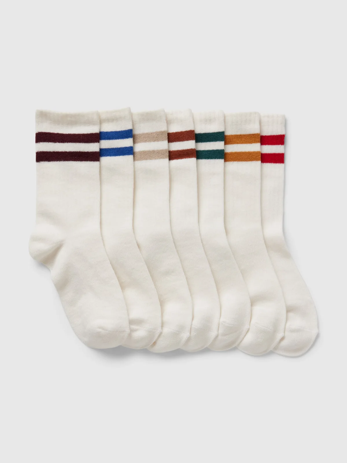 Organic Cotton Varsity Crew Socks (7-Pack) by Gap