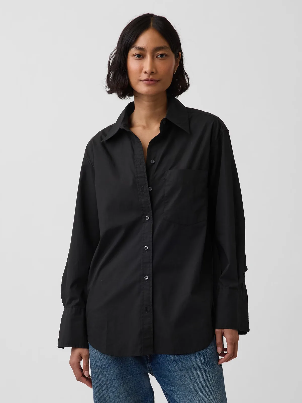 Organic Cotton Poplin Big Shirt by Gap