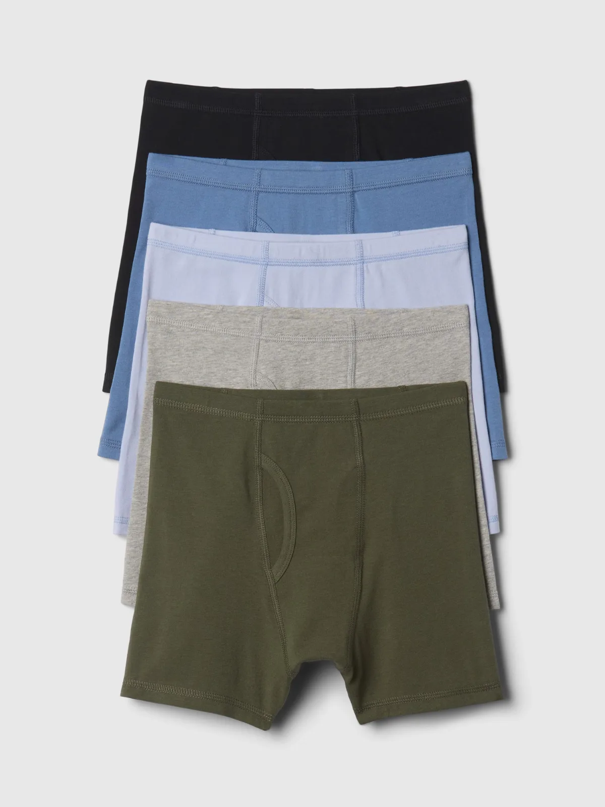 Organic Stretch Cotton Solid Boxer Briefs (5-Pack) by Gap