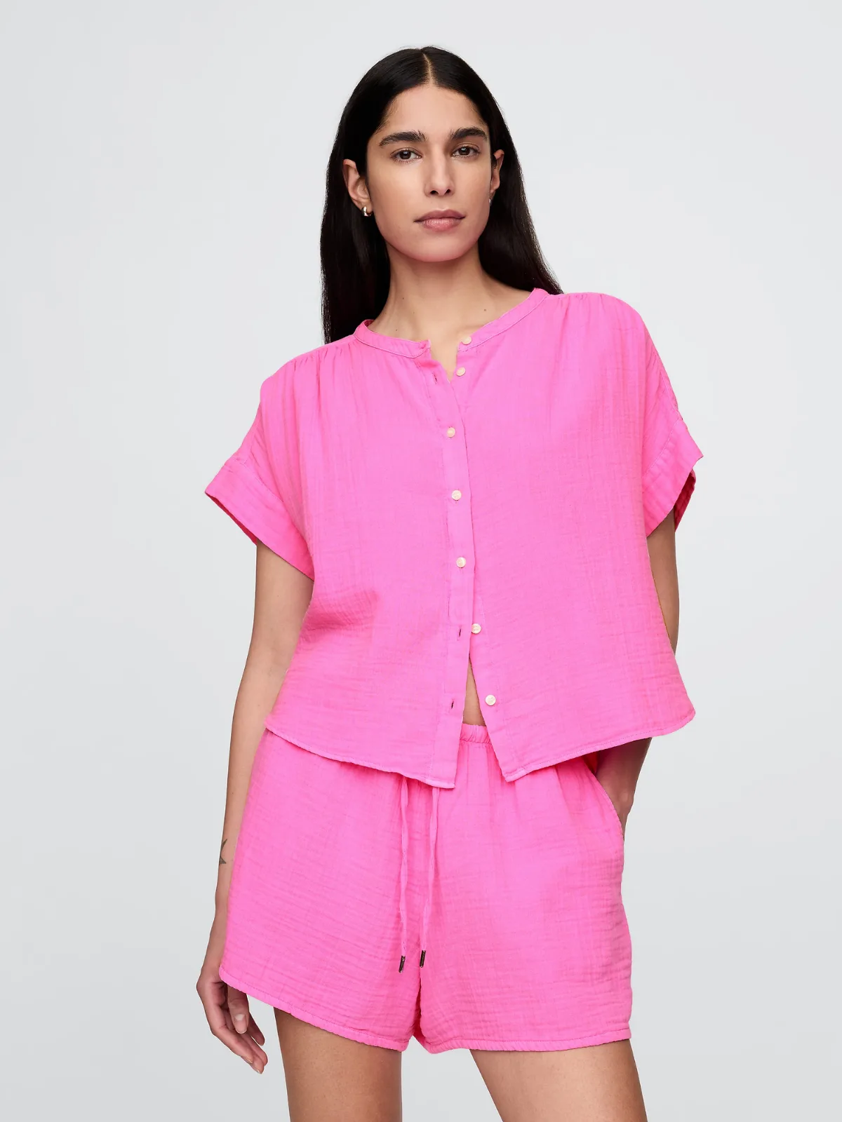 Cotton Gauze Dolman Shirt by Gap