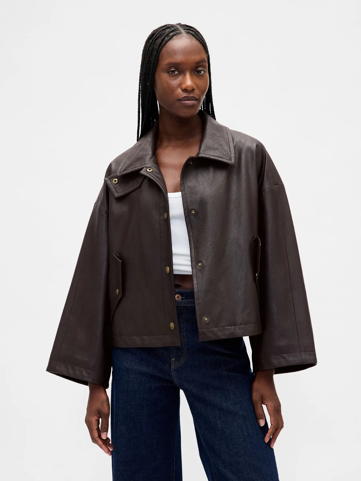 Vegan Leather Swing Jacket by Gap