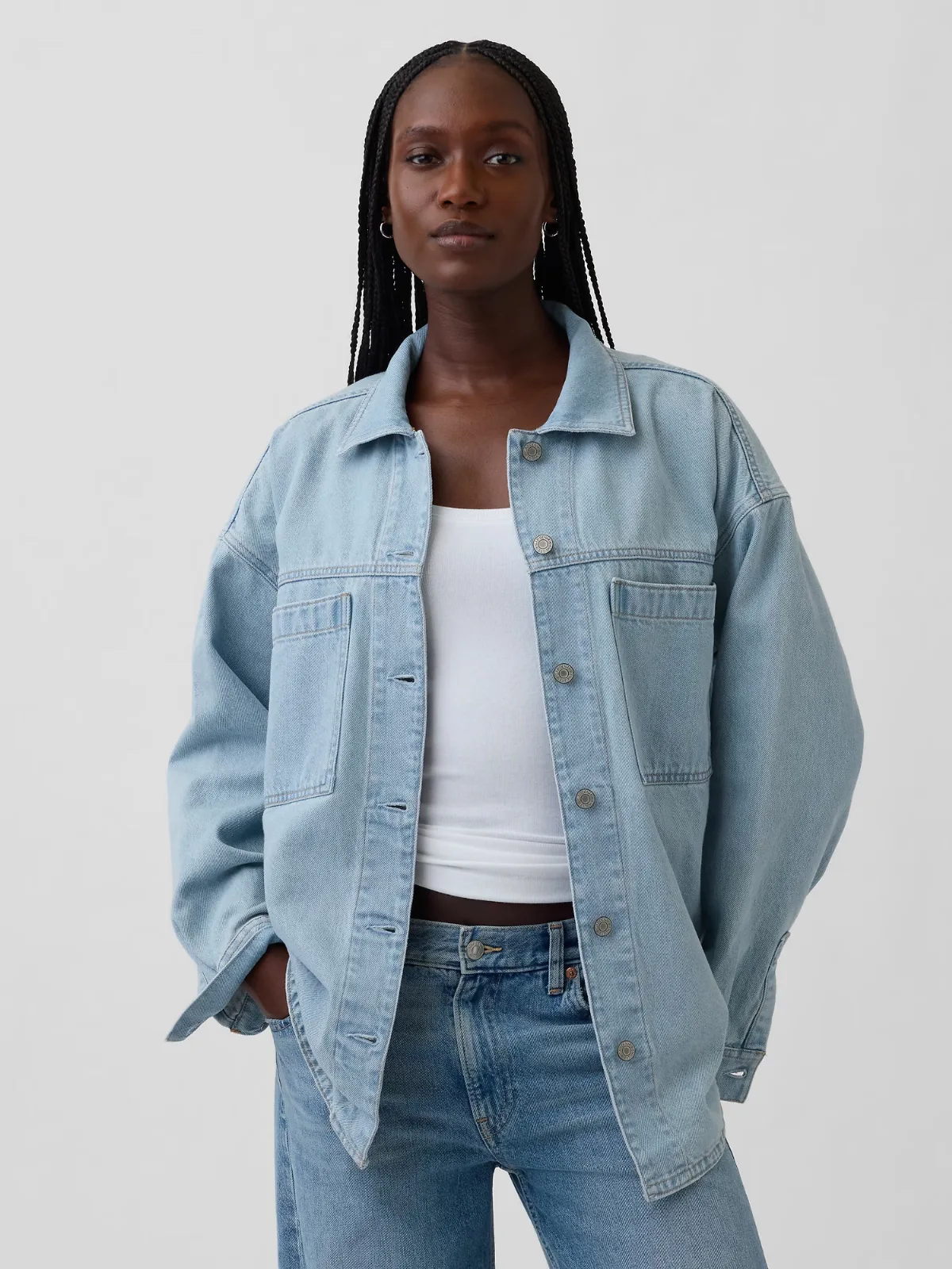 Oversized Denim Shirt Jacket by Gap