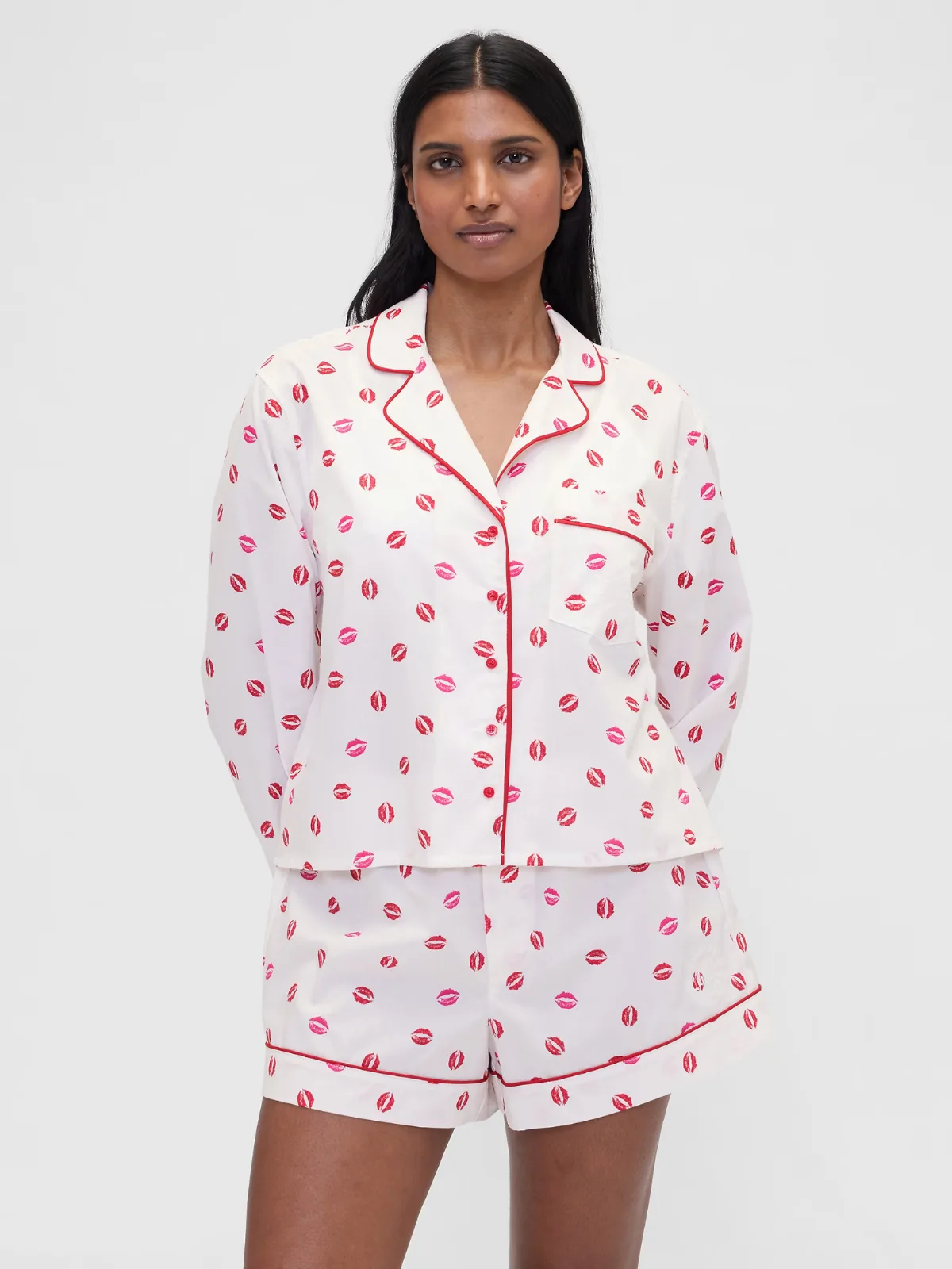 Summer Fridays Relaxed Poplin Kiss PJ Shirt by Gap