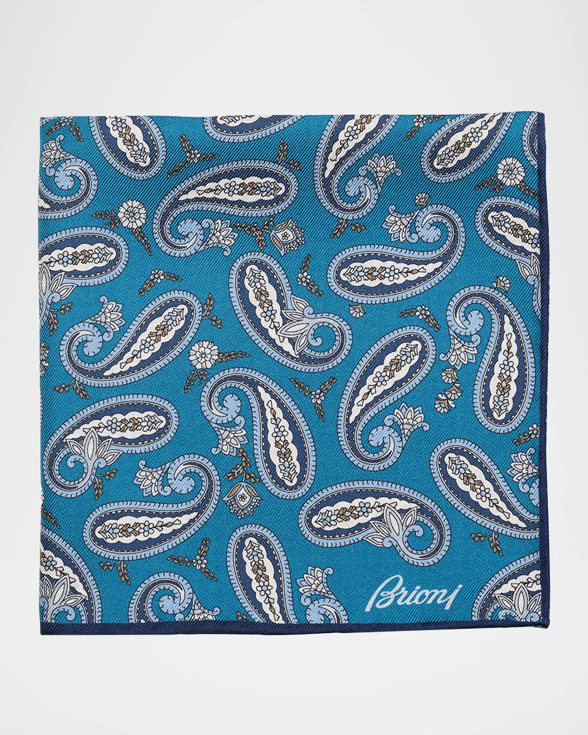 Hand-Rolled Paisley Silk Pocket Square