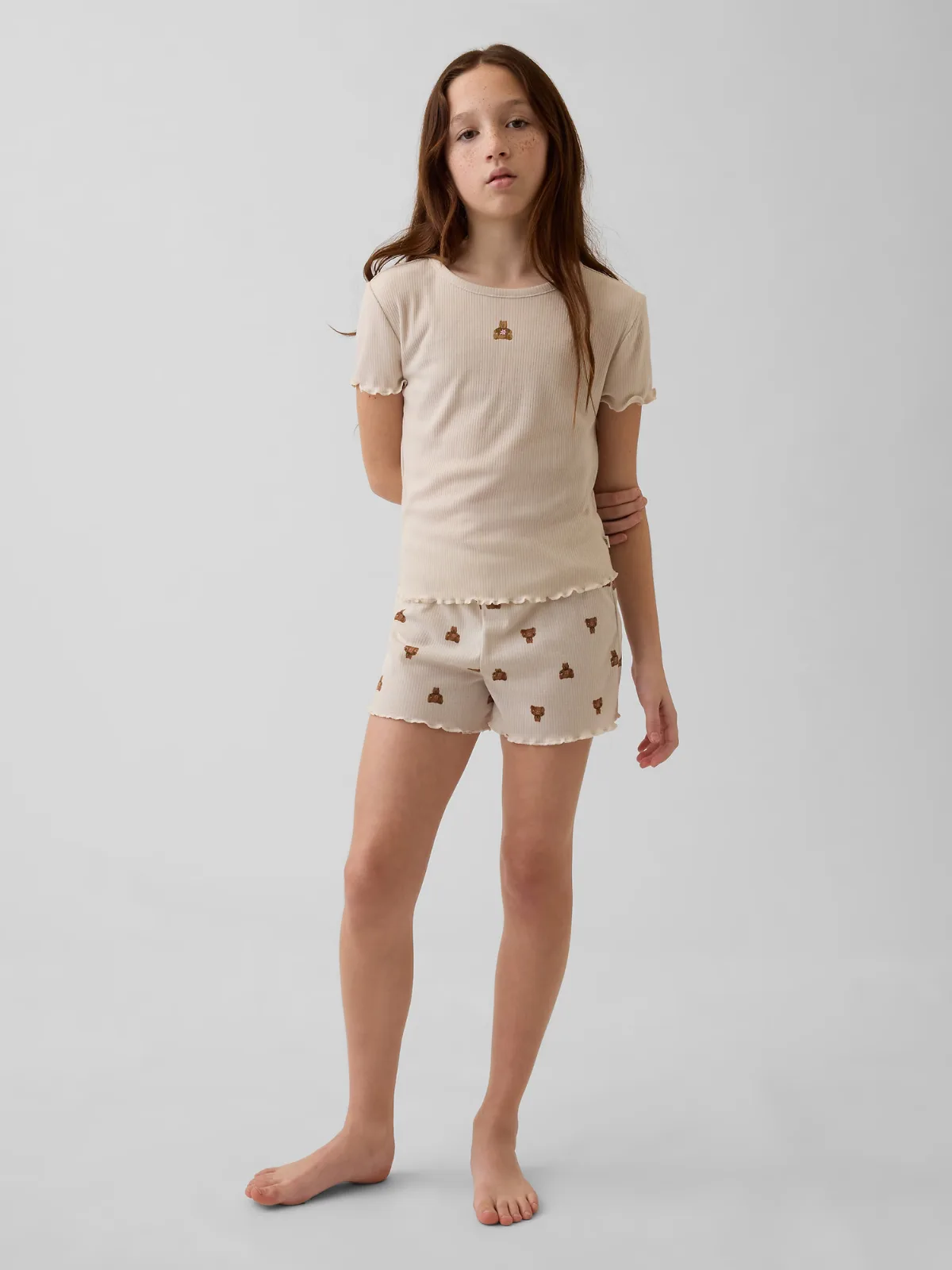 Recycled Rib Brannan Bear PJ Short Set by Gap