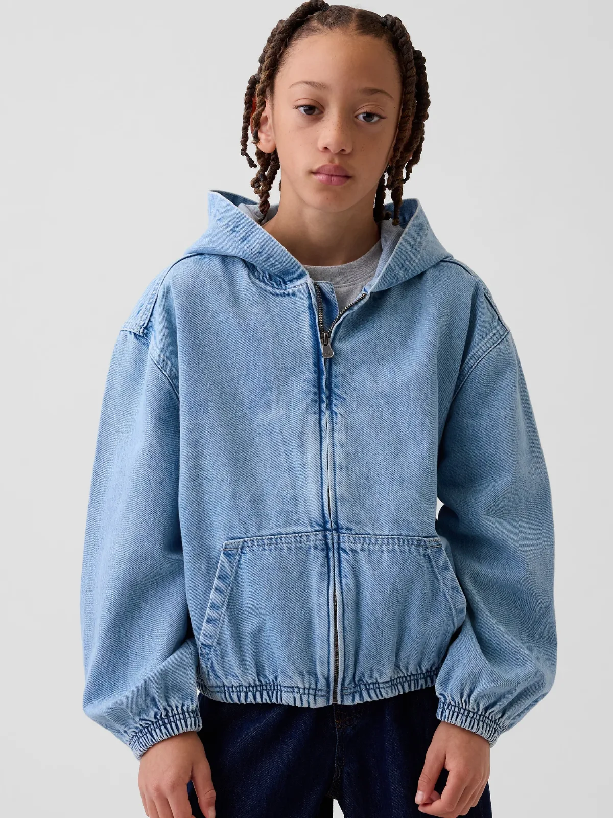 Denim Relaxed Hooded Jacket by Gap