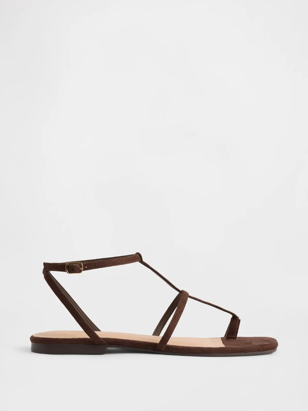 Vegan Suede T-Strap Sandals by Gap
