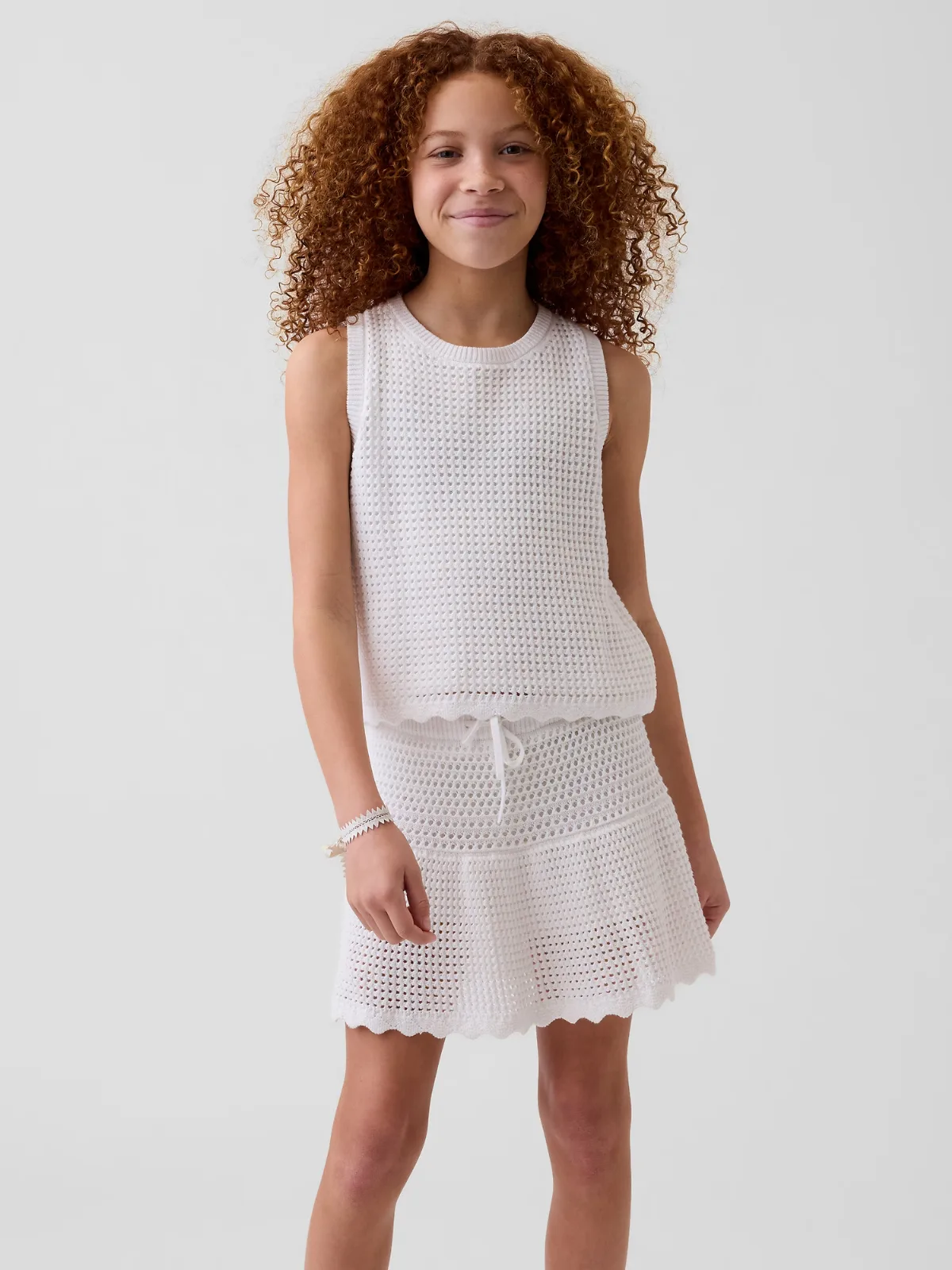 100% Cotton Tiered Crochet Skort by Gap
