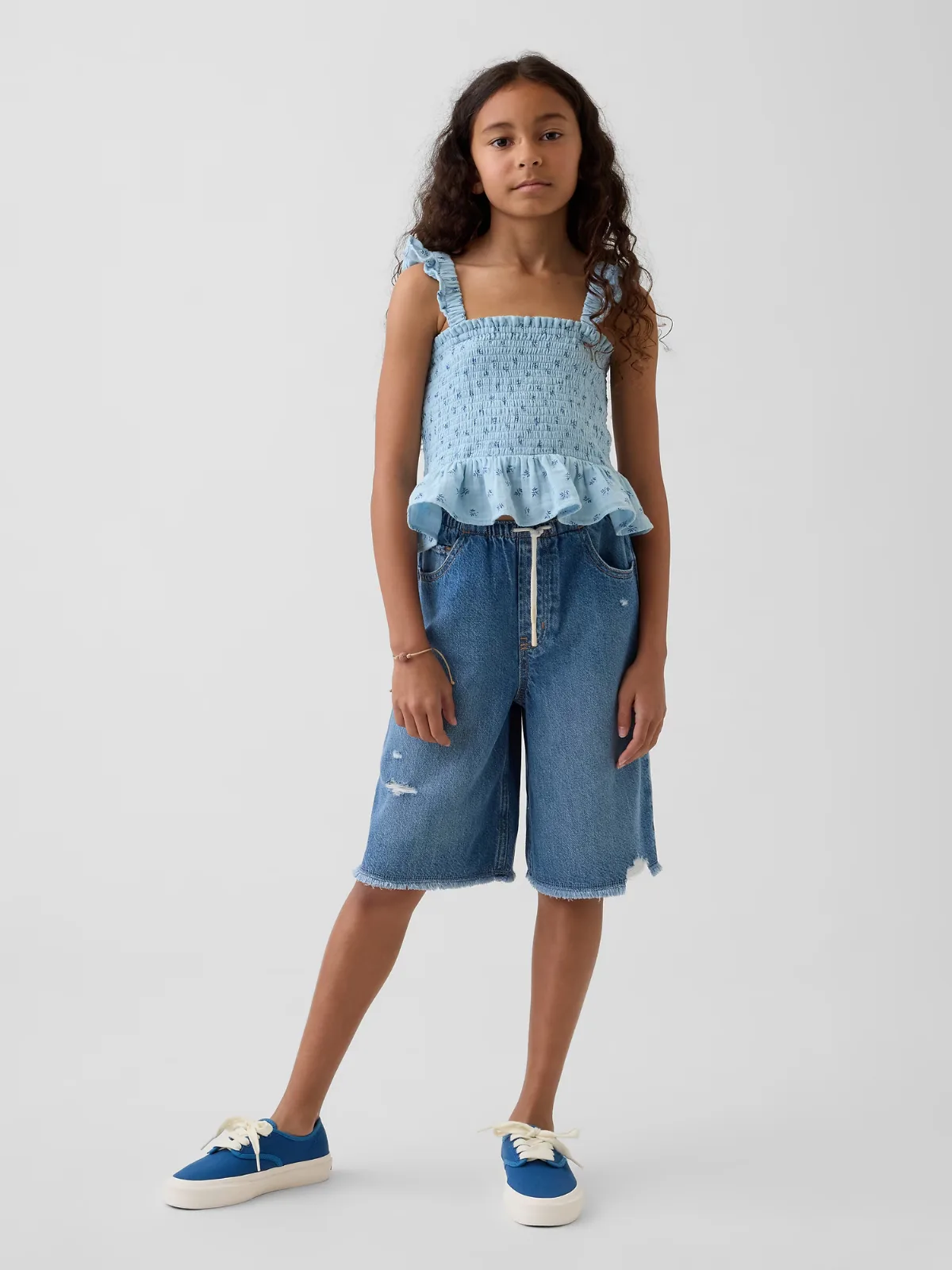 Low Rise UltraSoft Easy Longline Denim Shorts by Gap