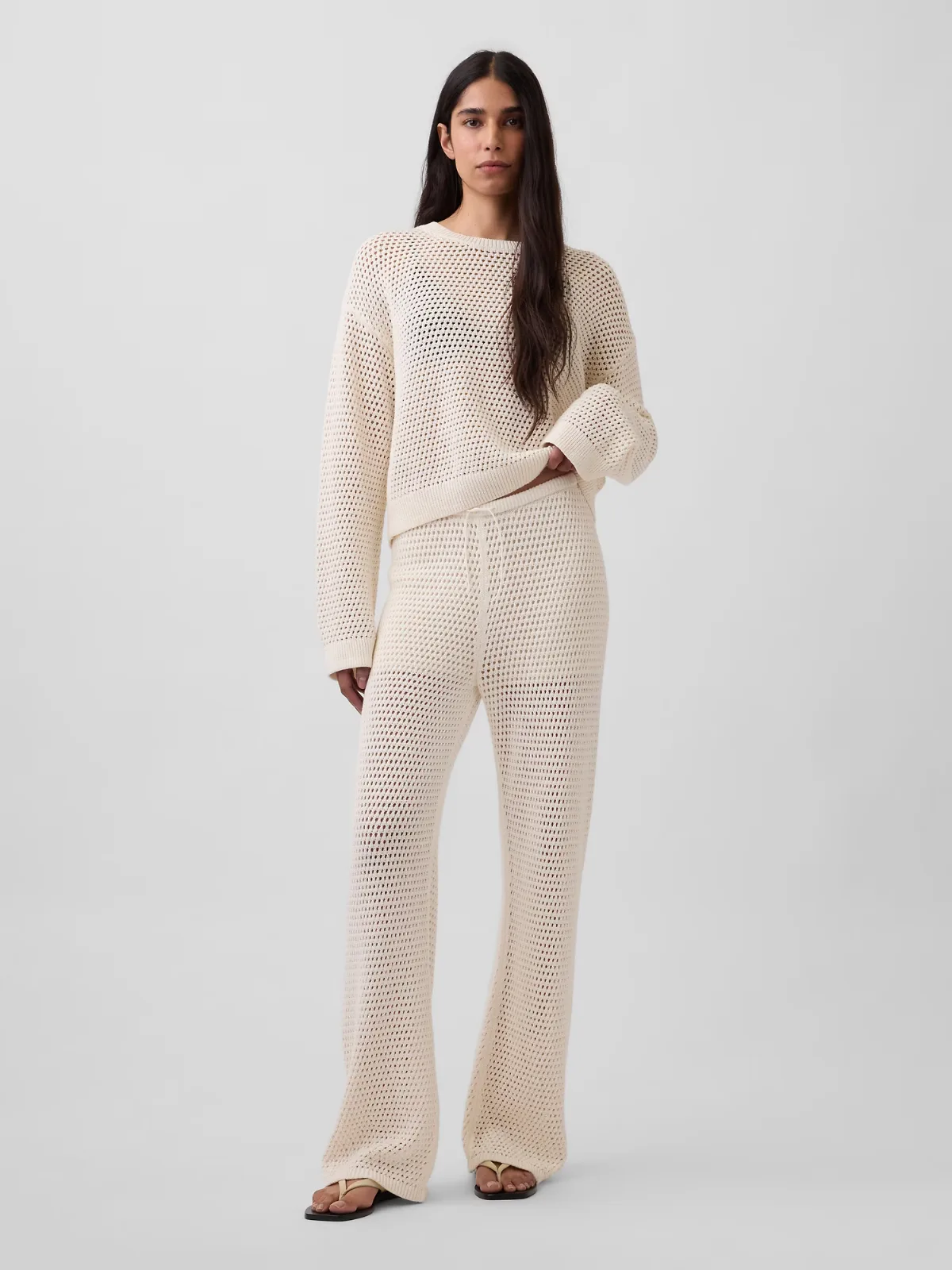 100% Cotton Crochet Sweater Pants by Gap
