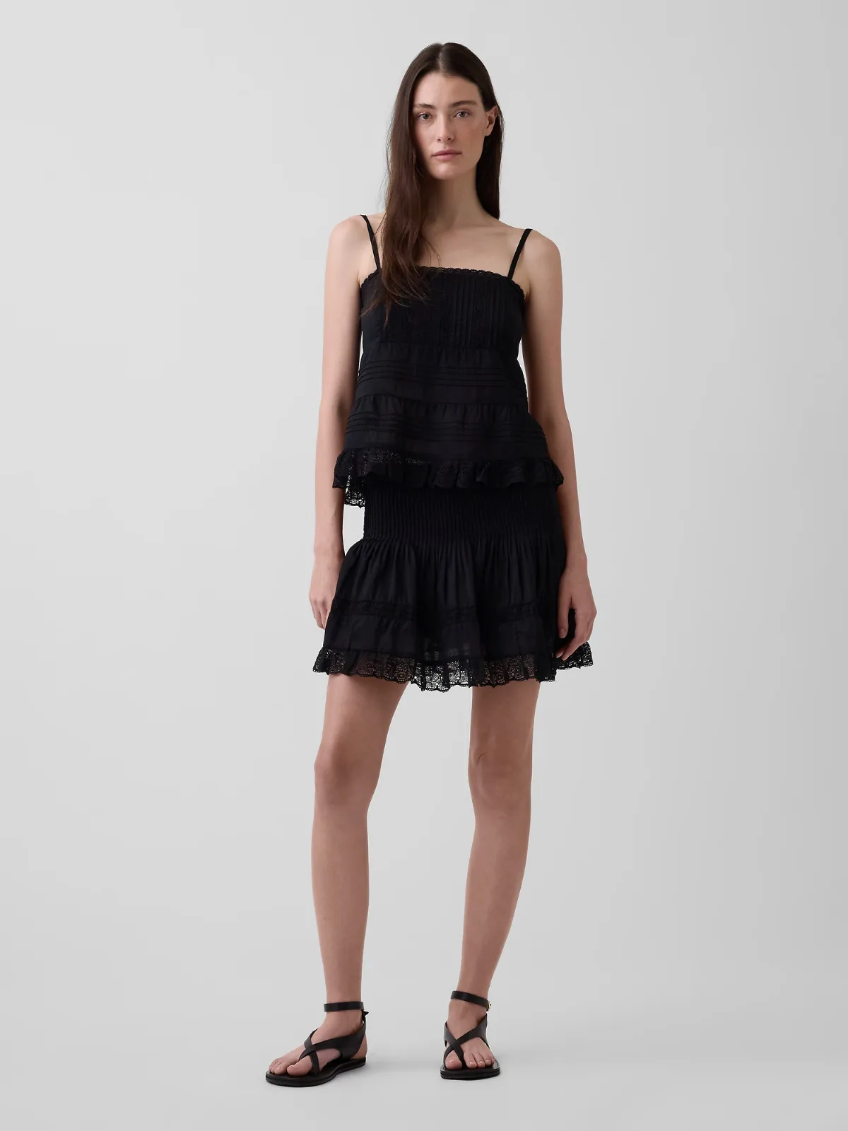 Pintuck Lace-Trim Easy Mini Skort by Gap